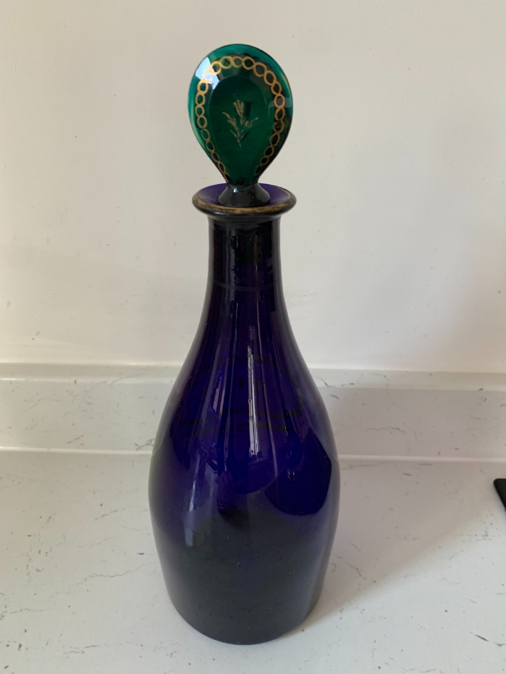 Georgian Bristol blue decanter  View III