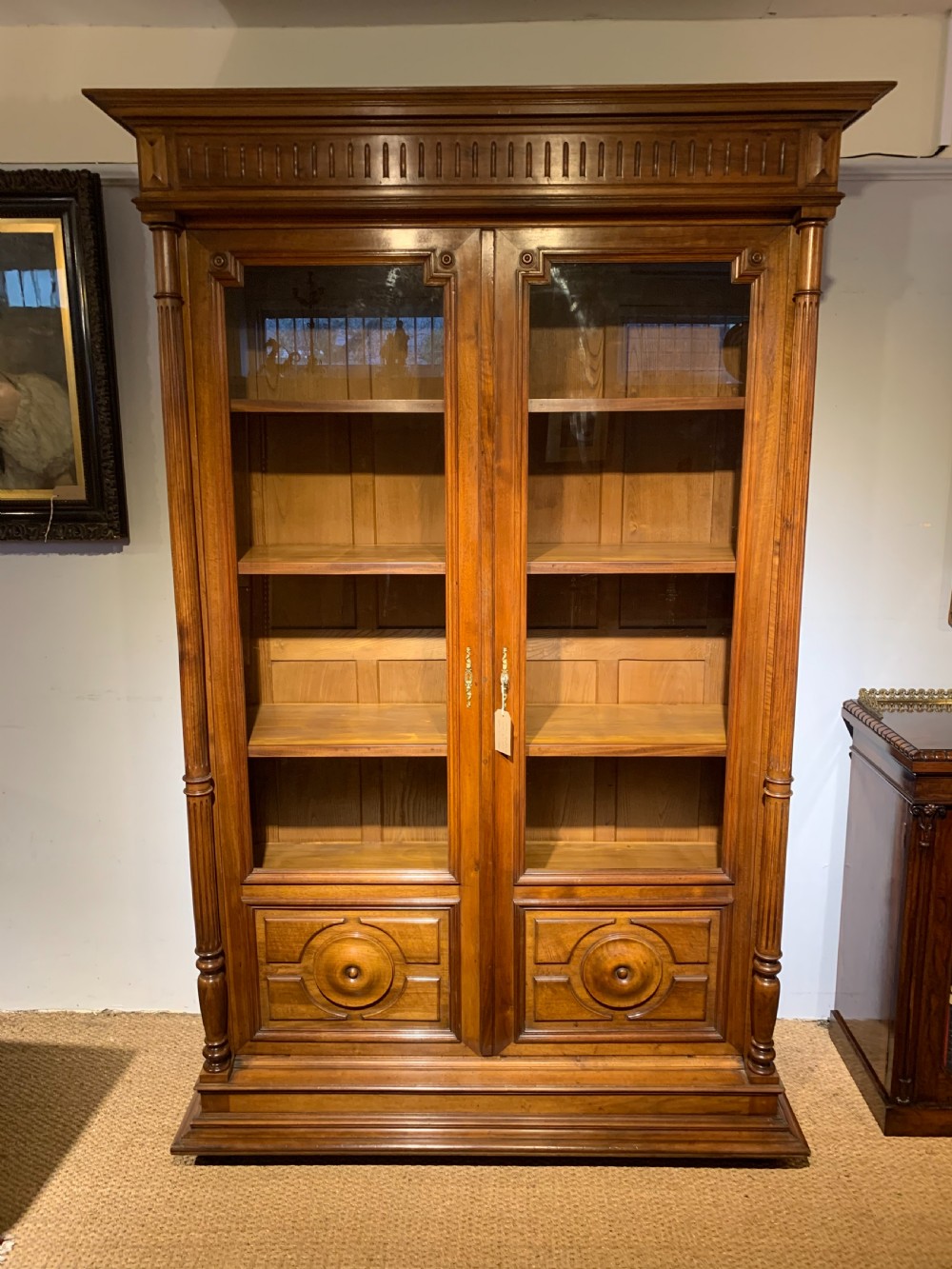 Walnut 2 door bookcase 