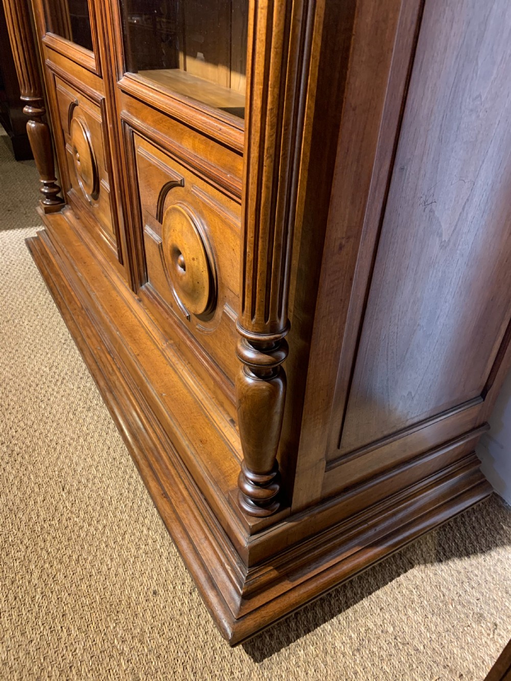 Walnut 2 door bookcase  View V