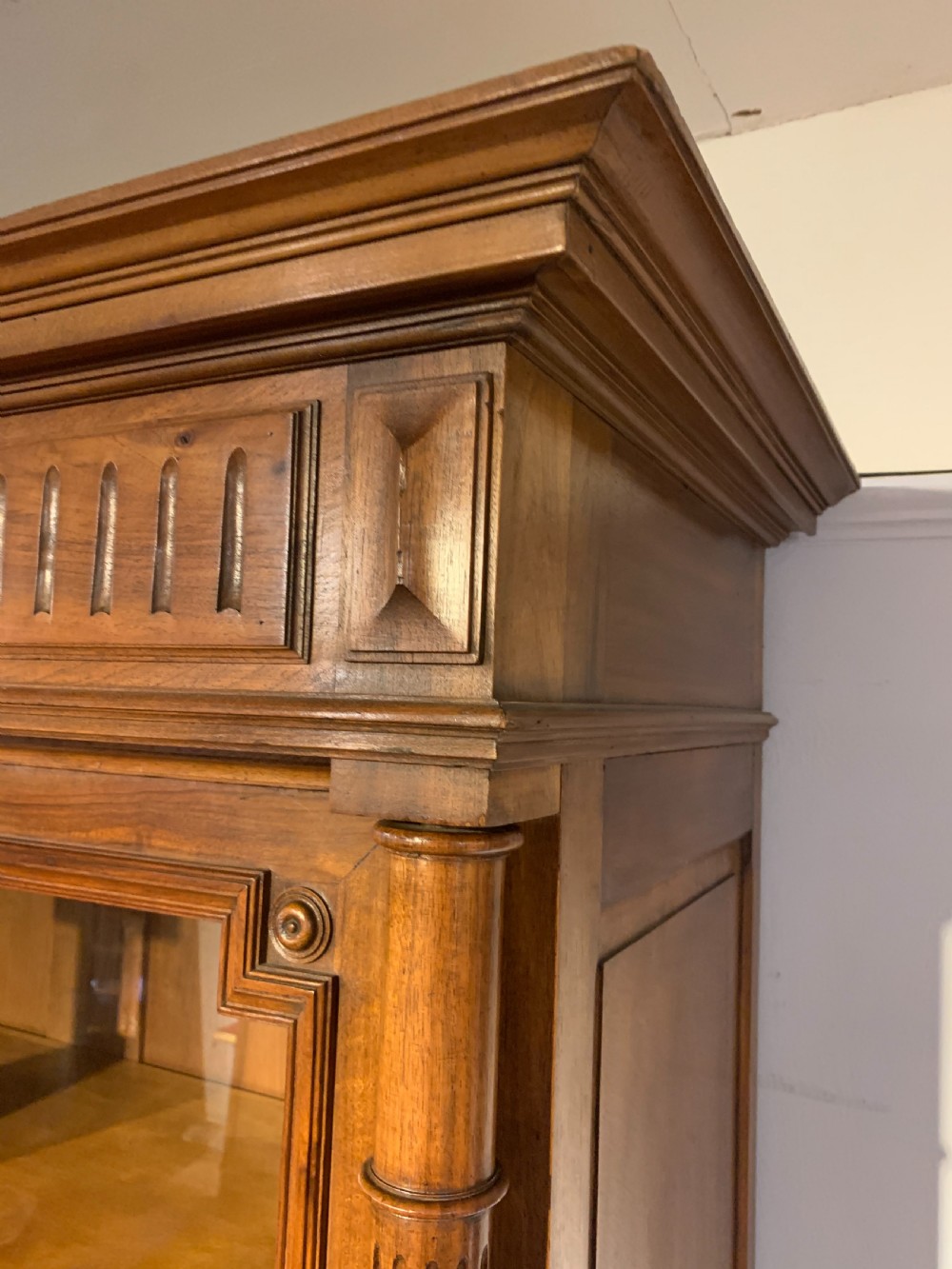 Walnut 2 door bookcase  View XII