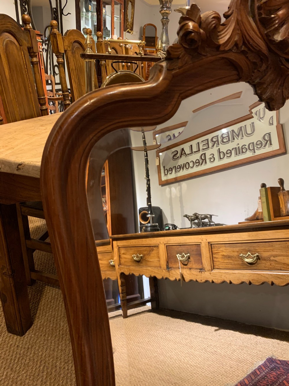 Walnut framed wall mirror   View IV