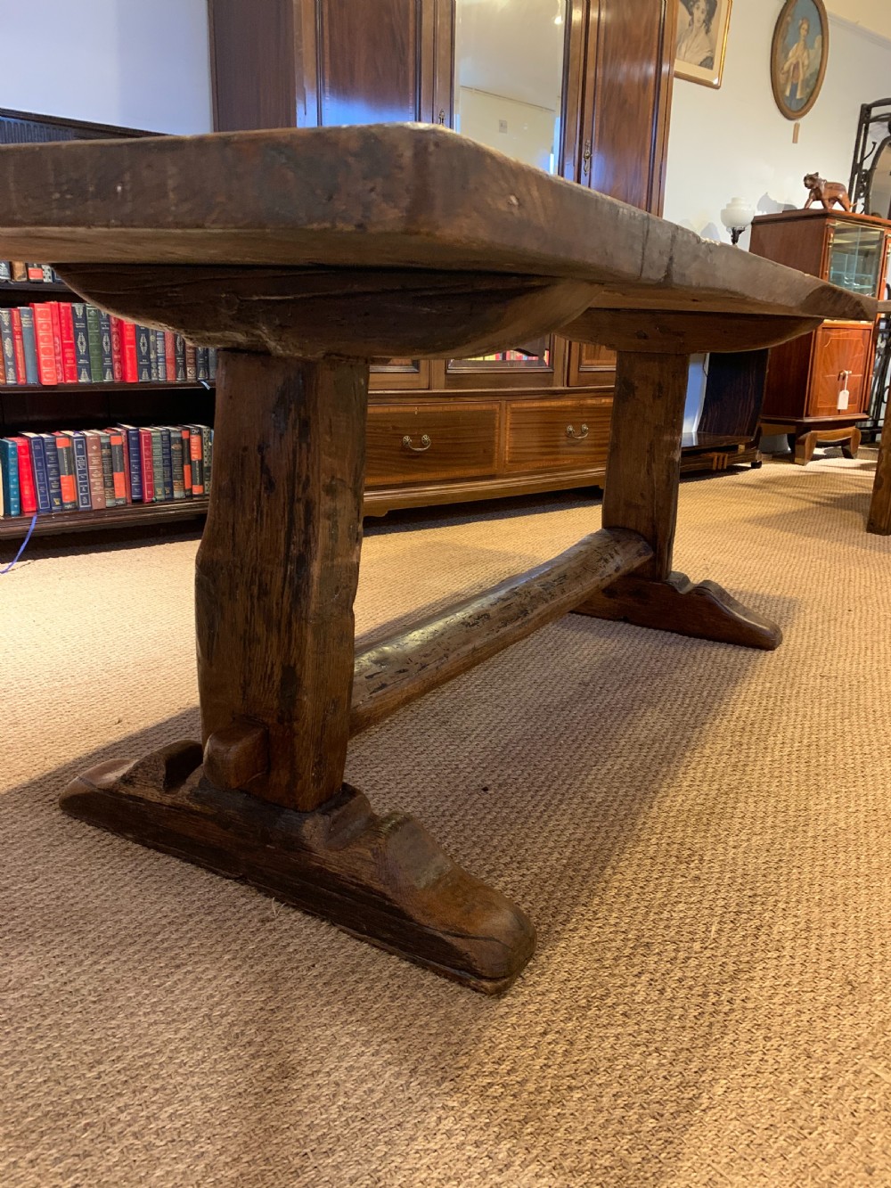 Oak refectory table  View X