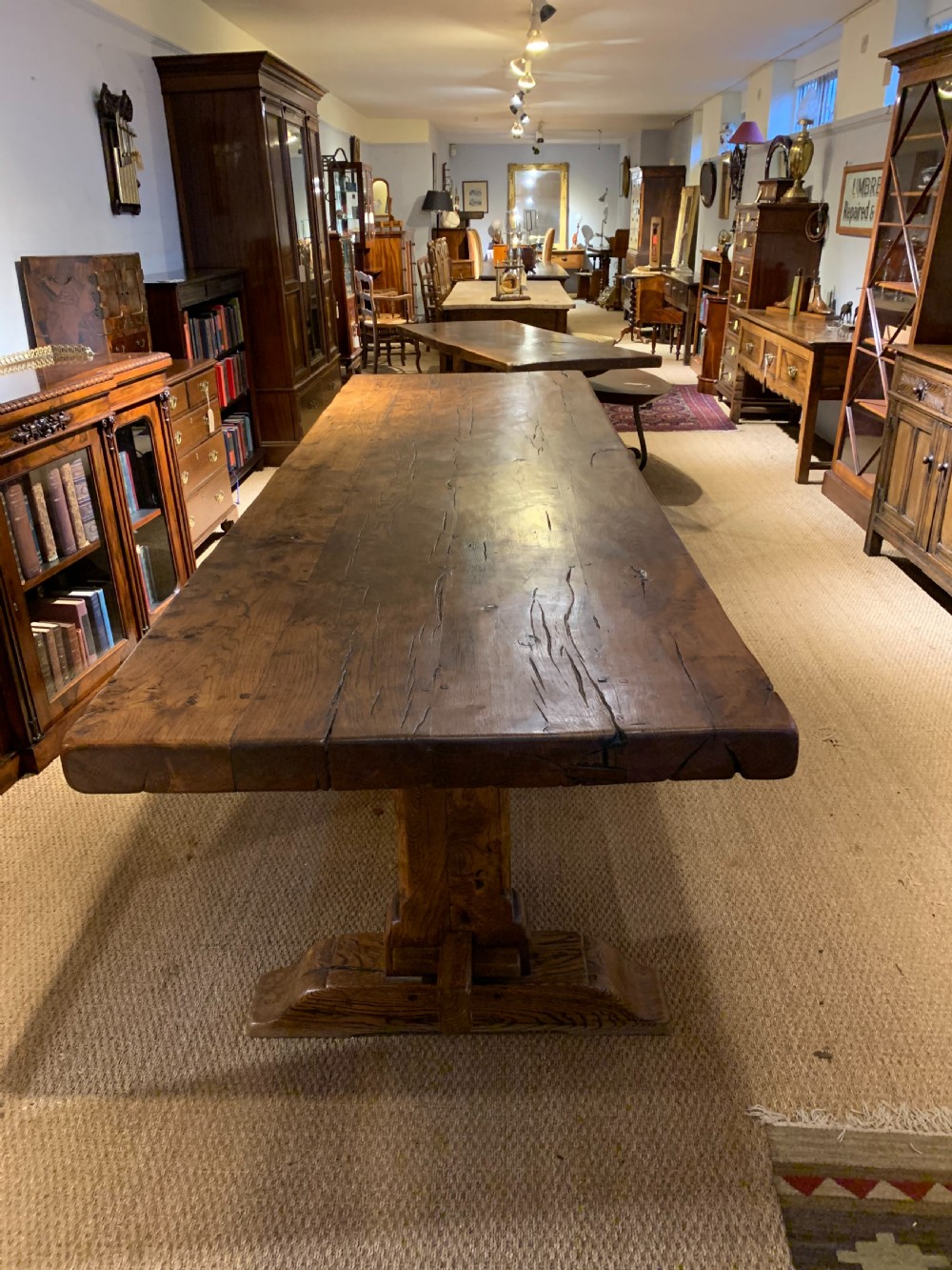Large oak refectory table   View II