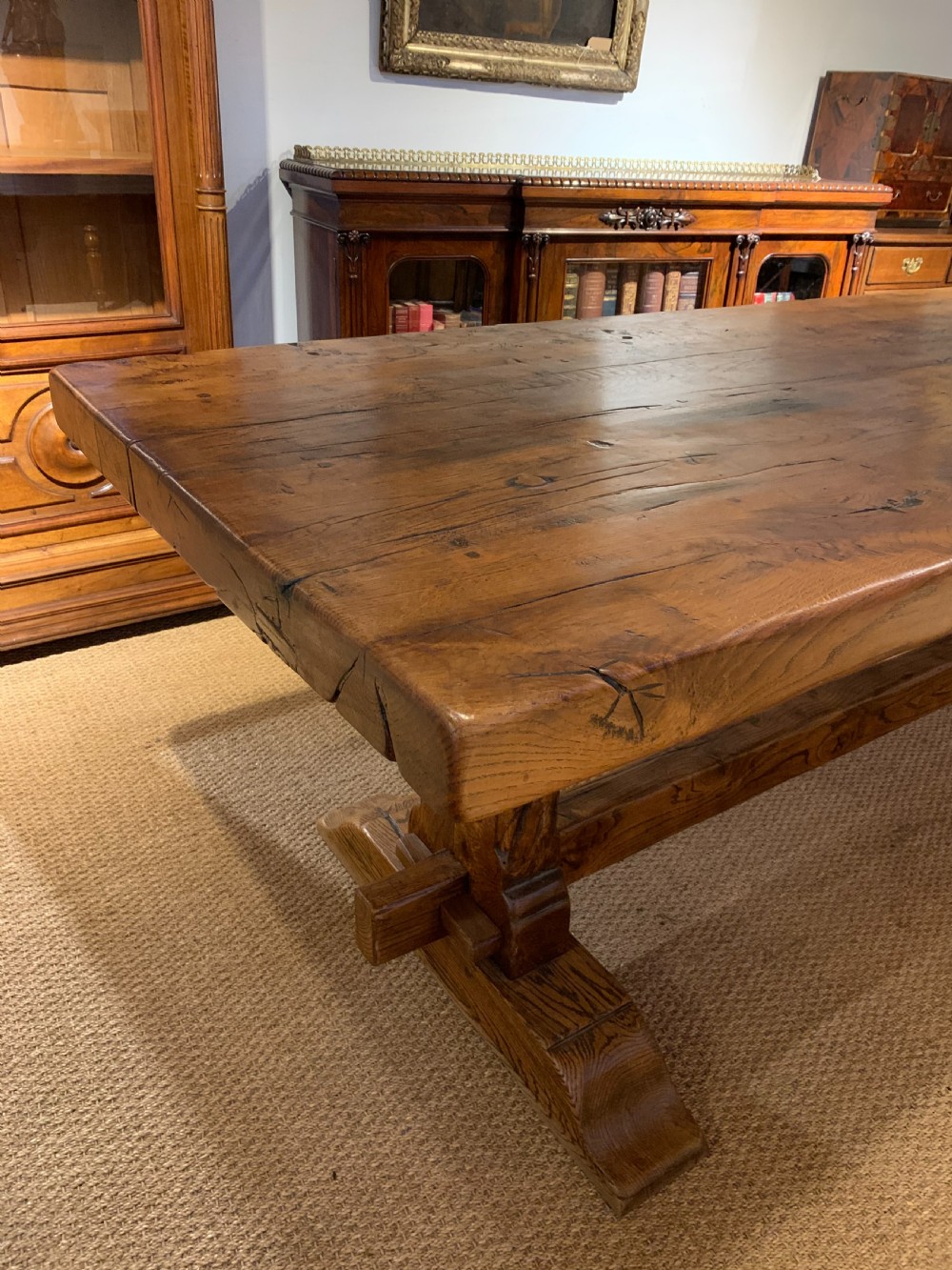 Large oak refectory table   View III