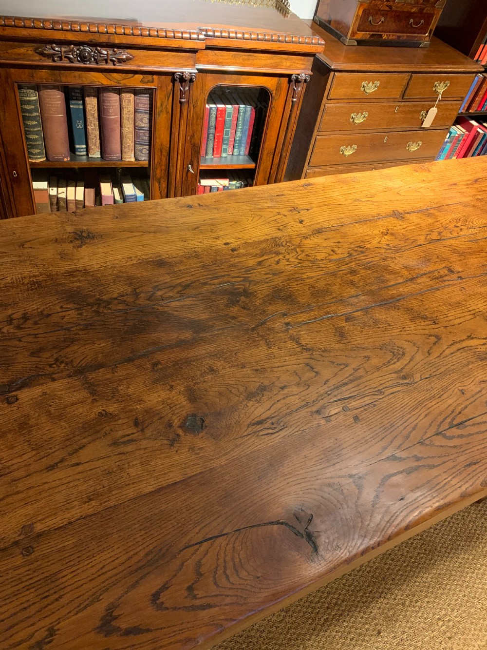 Large oak refectory table   View VI