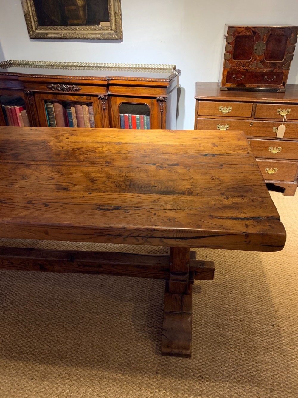 Large oak refectory table   View VIII