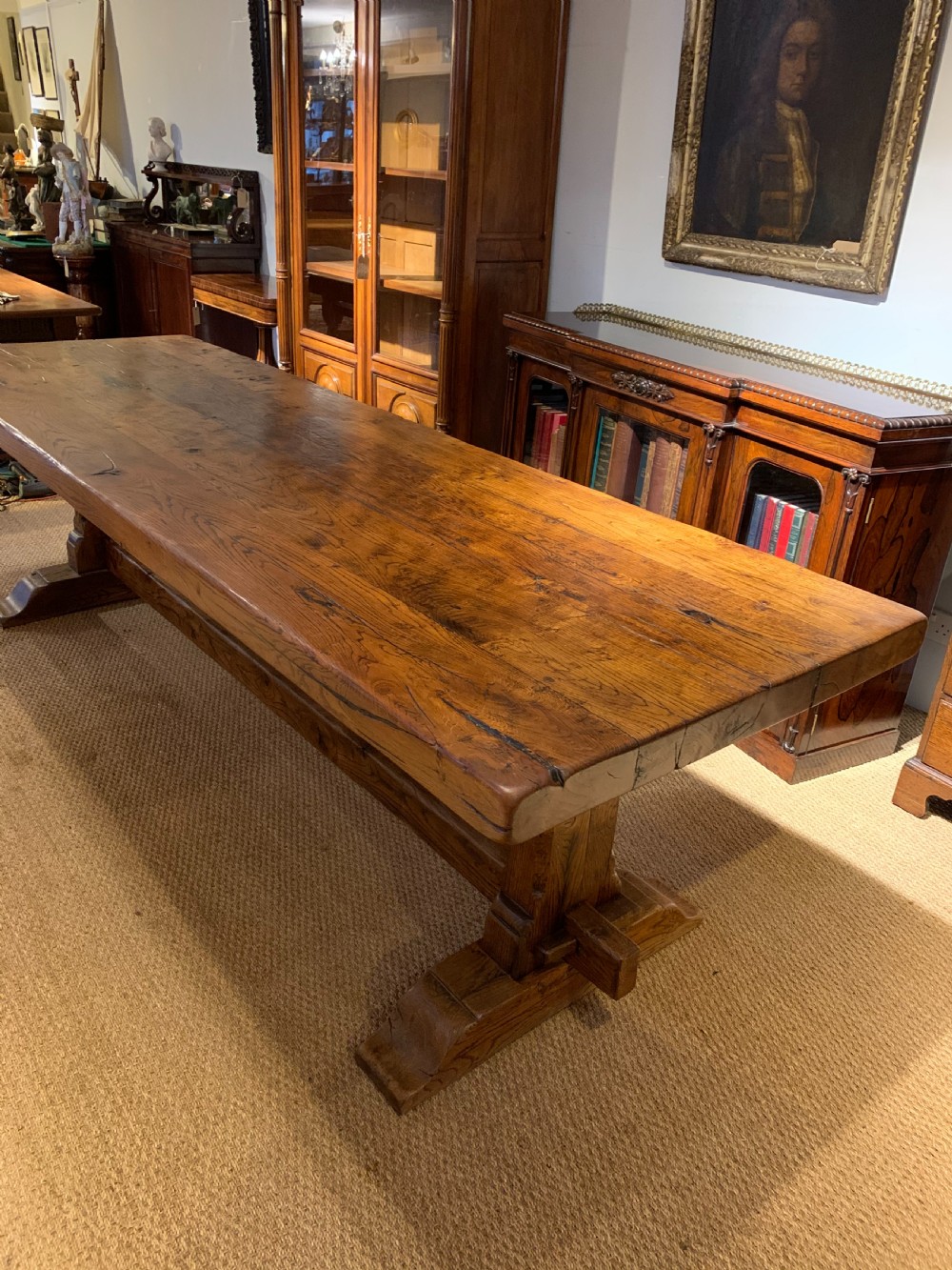 Large oak refectory table   View IX