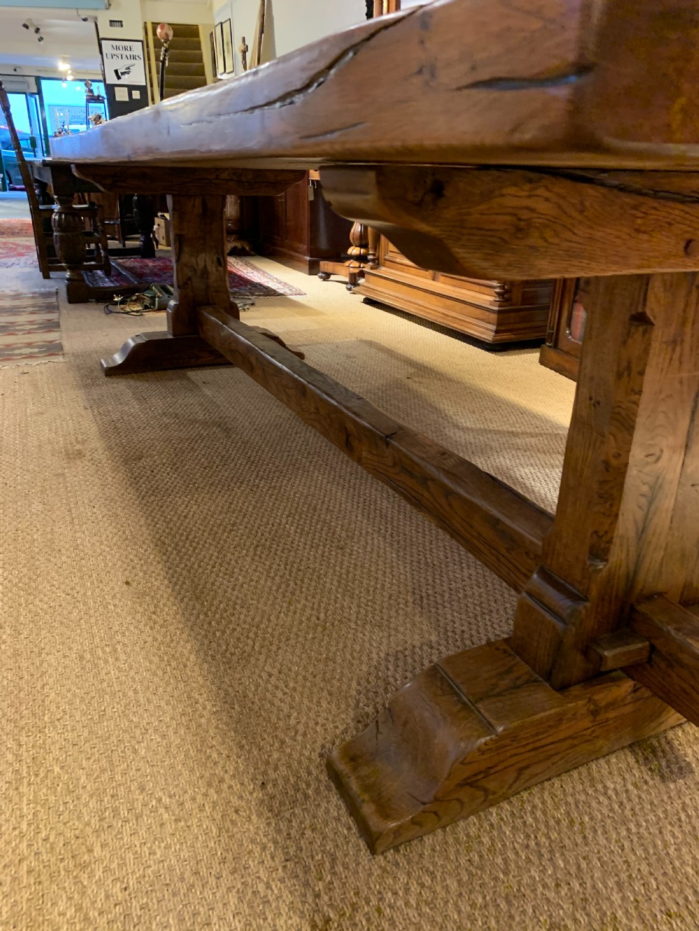Large oak refectory table   View XI