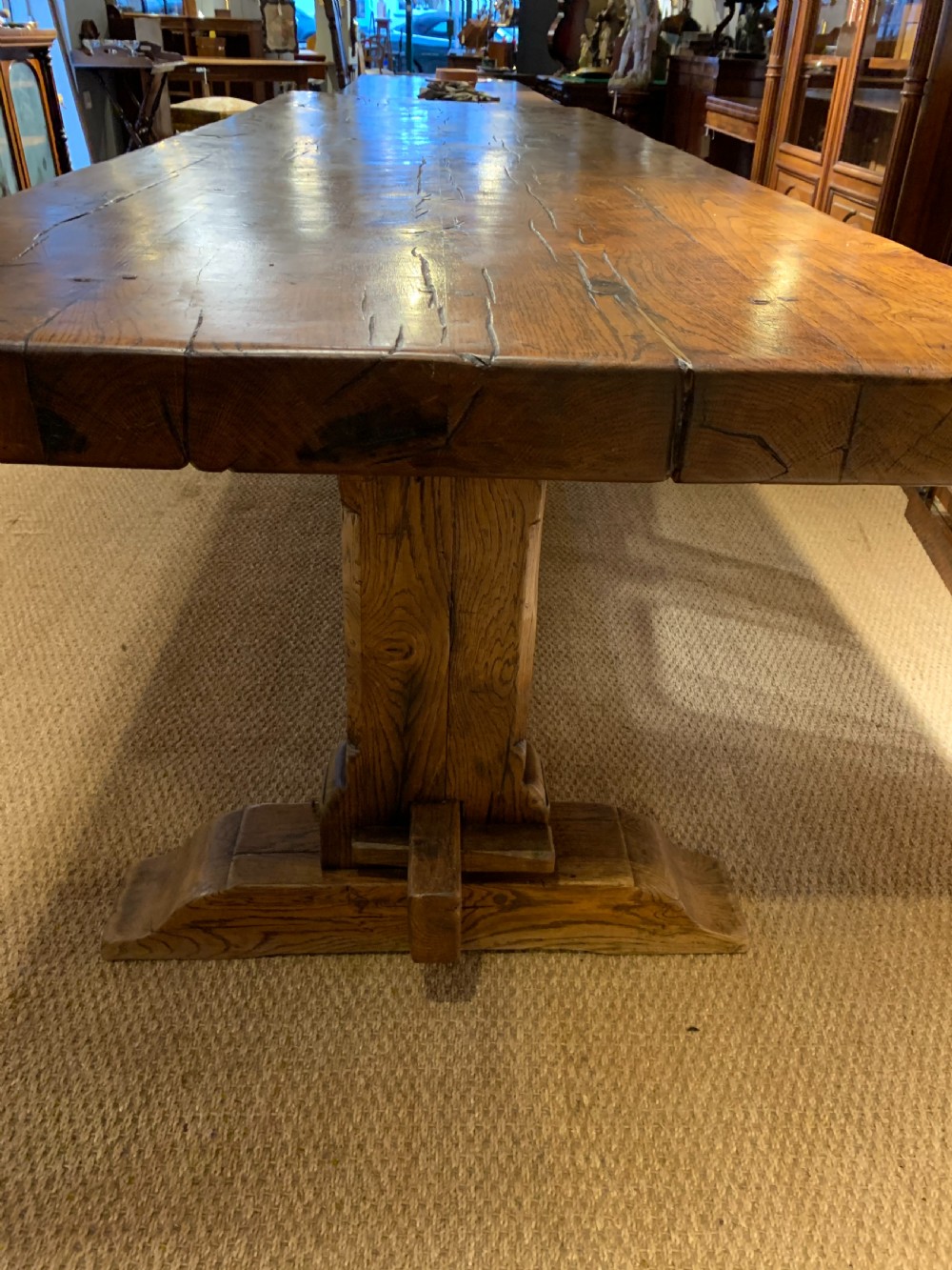 Large oak refectory table   View XII