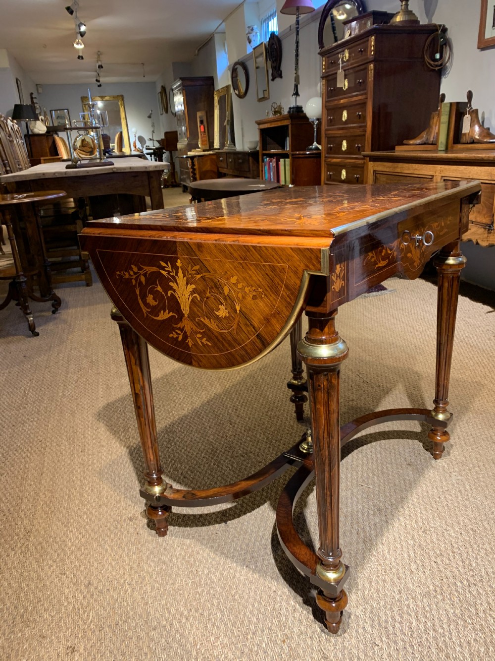 Napoleon III inlaid sofa table   View II