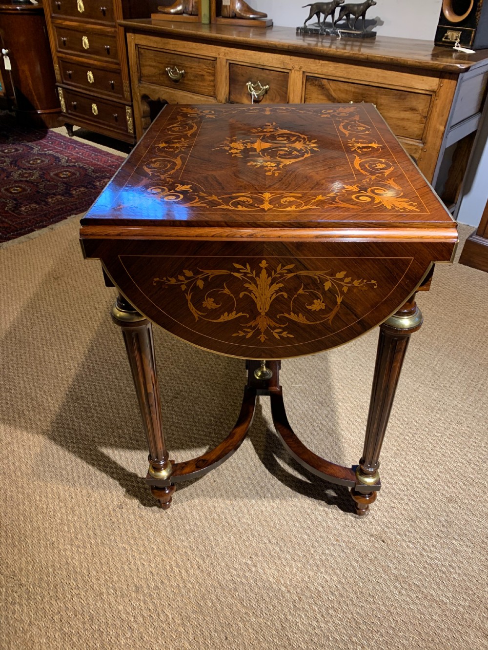 Napoleon III inlaid sofa table   View III