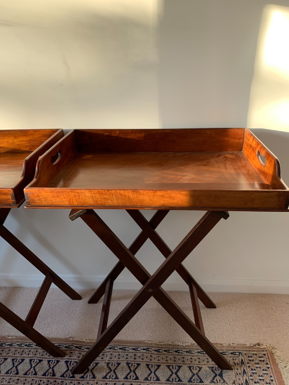 Pair of Butlers trays on stands   View IV