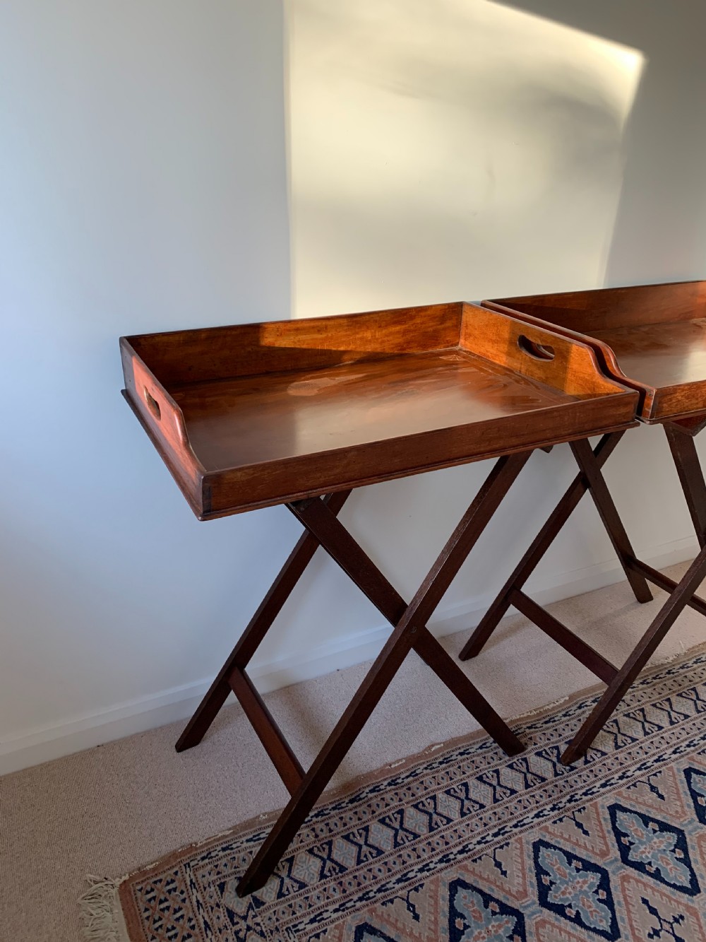 Pair of Butlers trays on stands   View VI