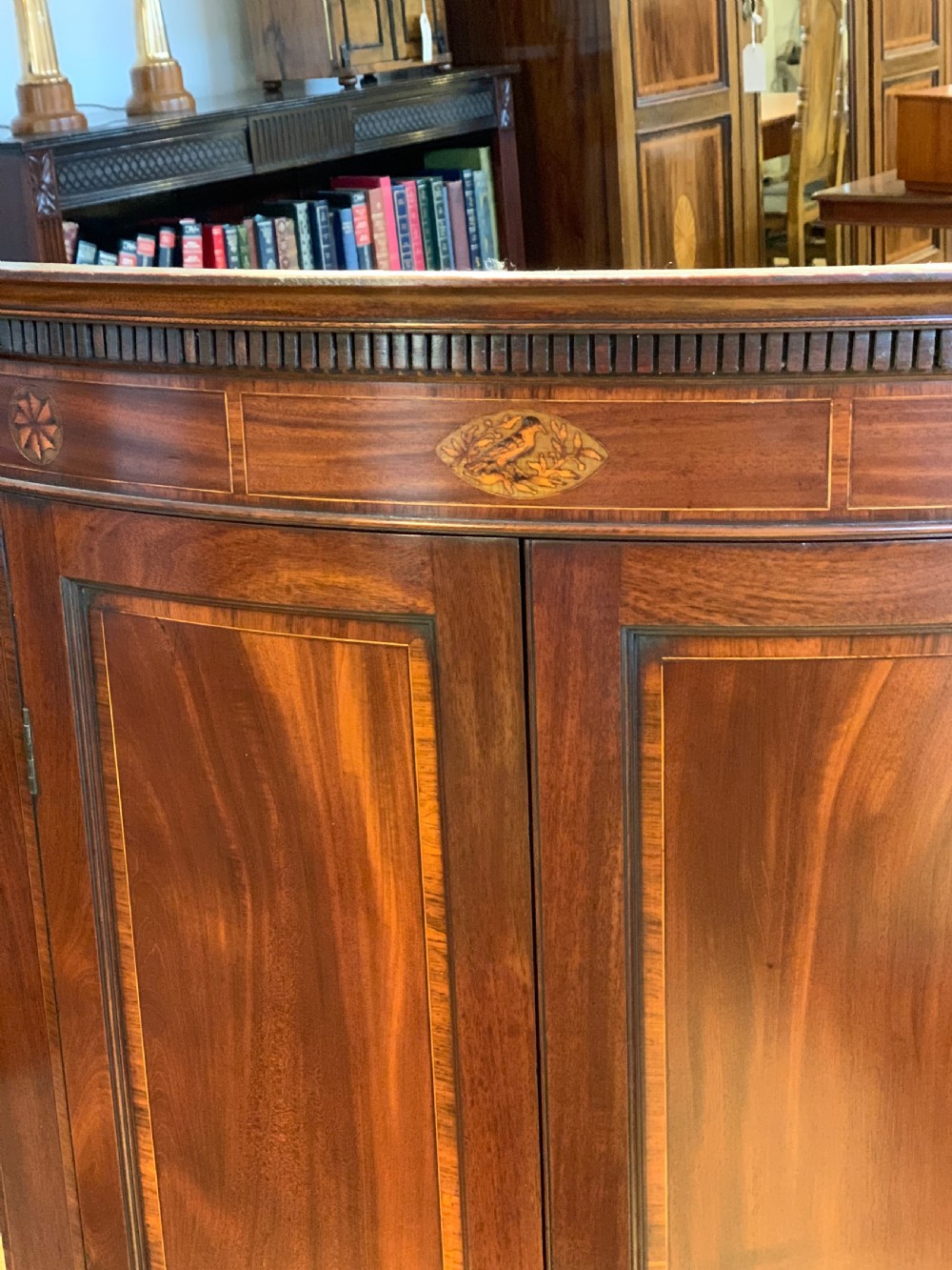 Georgian mahogany bow fronted corner cupboard  View III