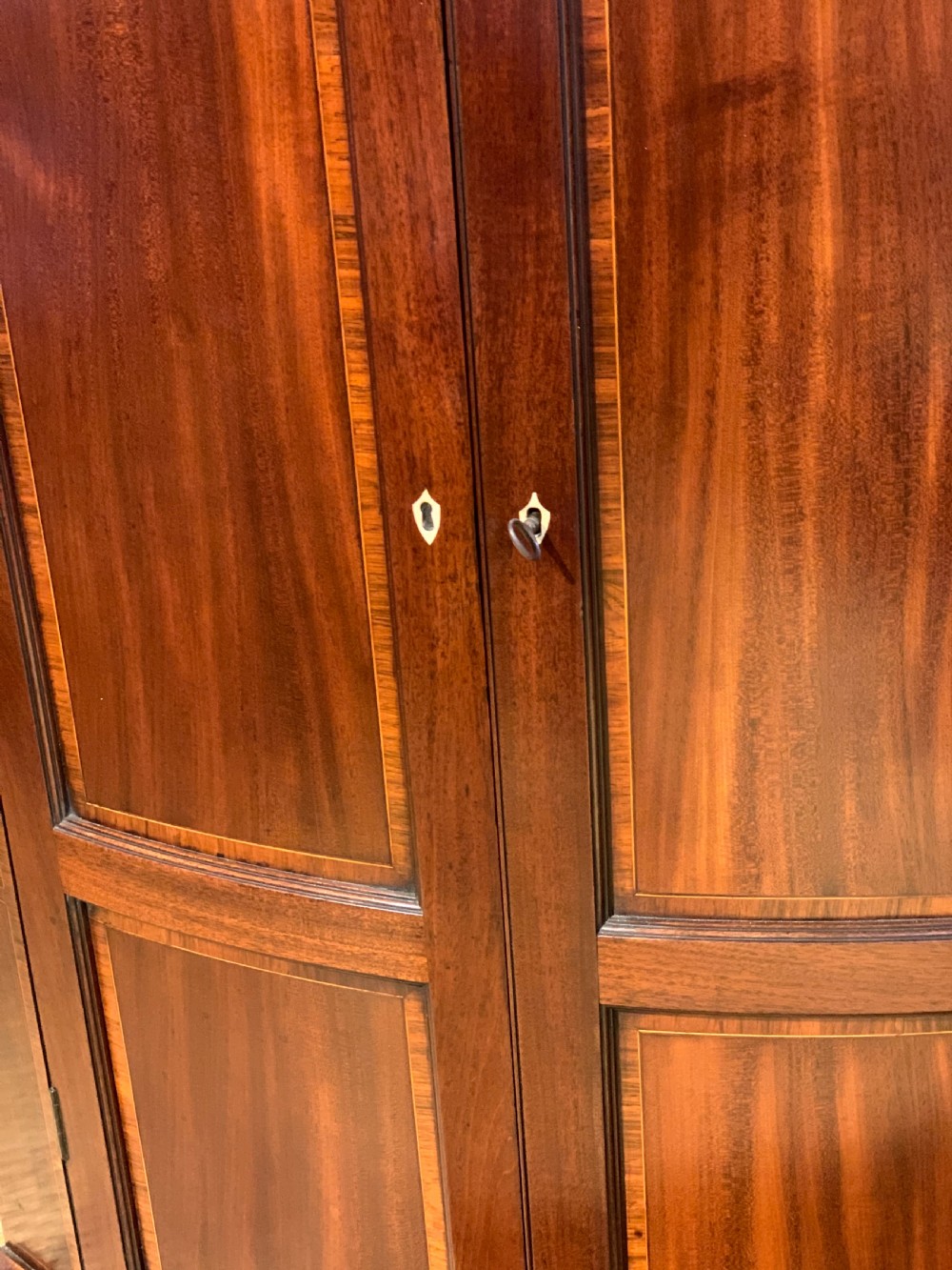 Georgian mahogany bow fronted corner cupboard  View IV