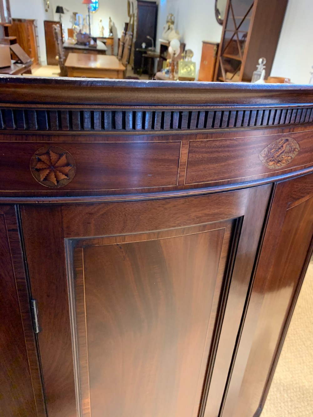 Georgian mahogany bow fronted corner cupboard  View VIII