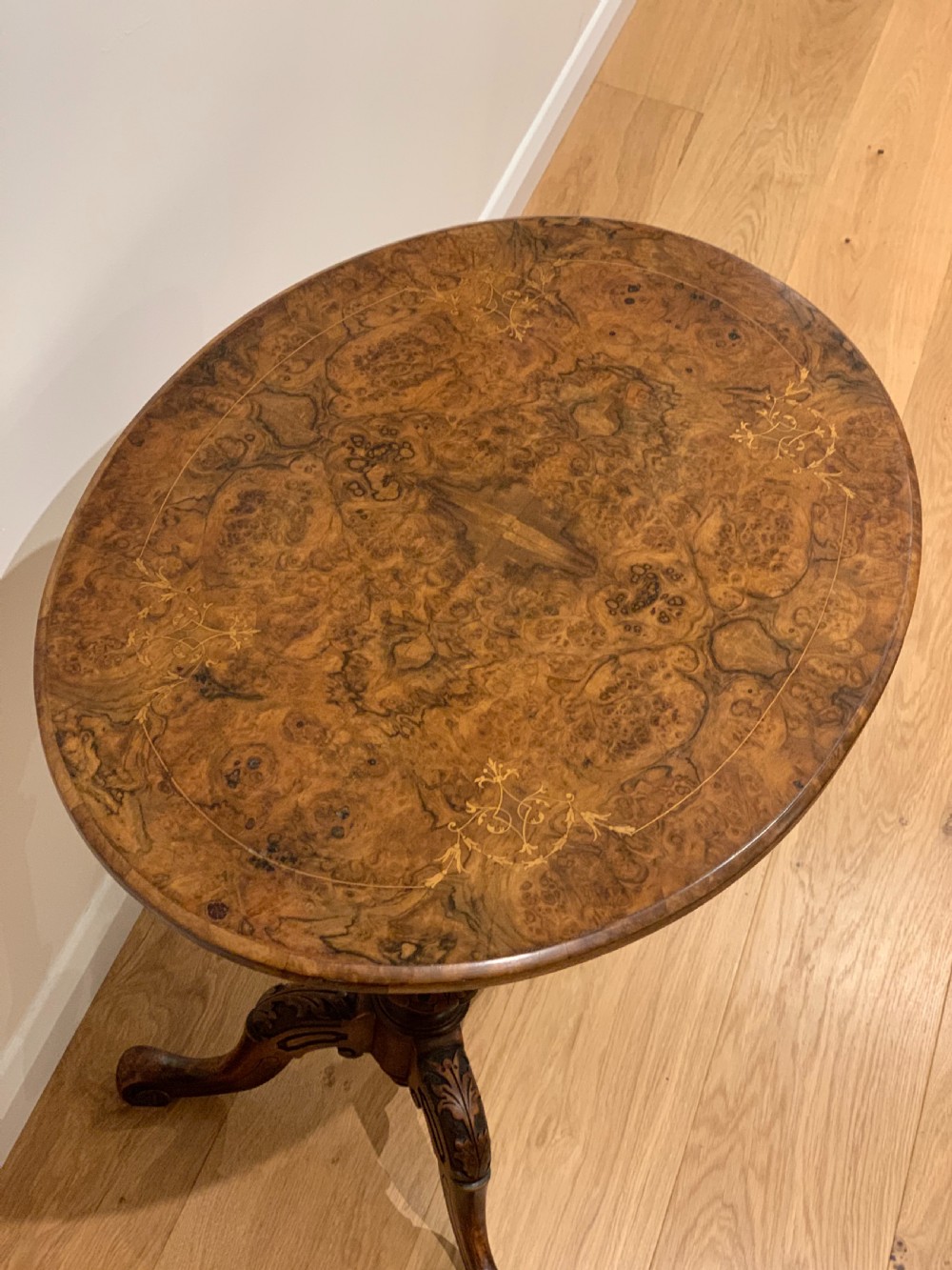 Victorian Walnut tripod table   View II