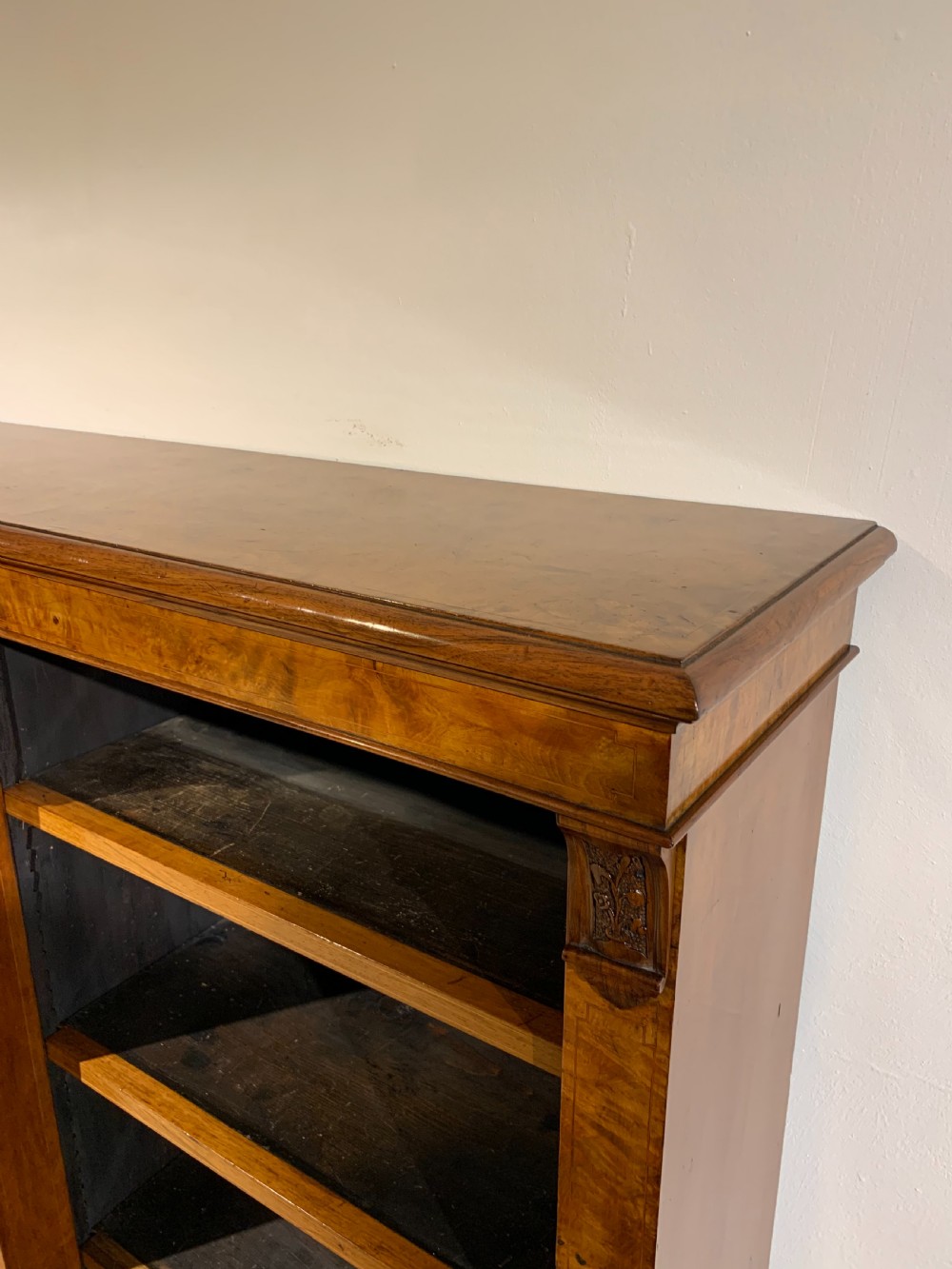 Large Victorian walnut bookcase  View IV