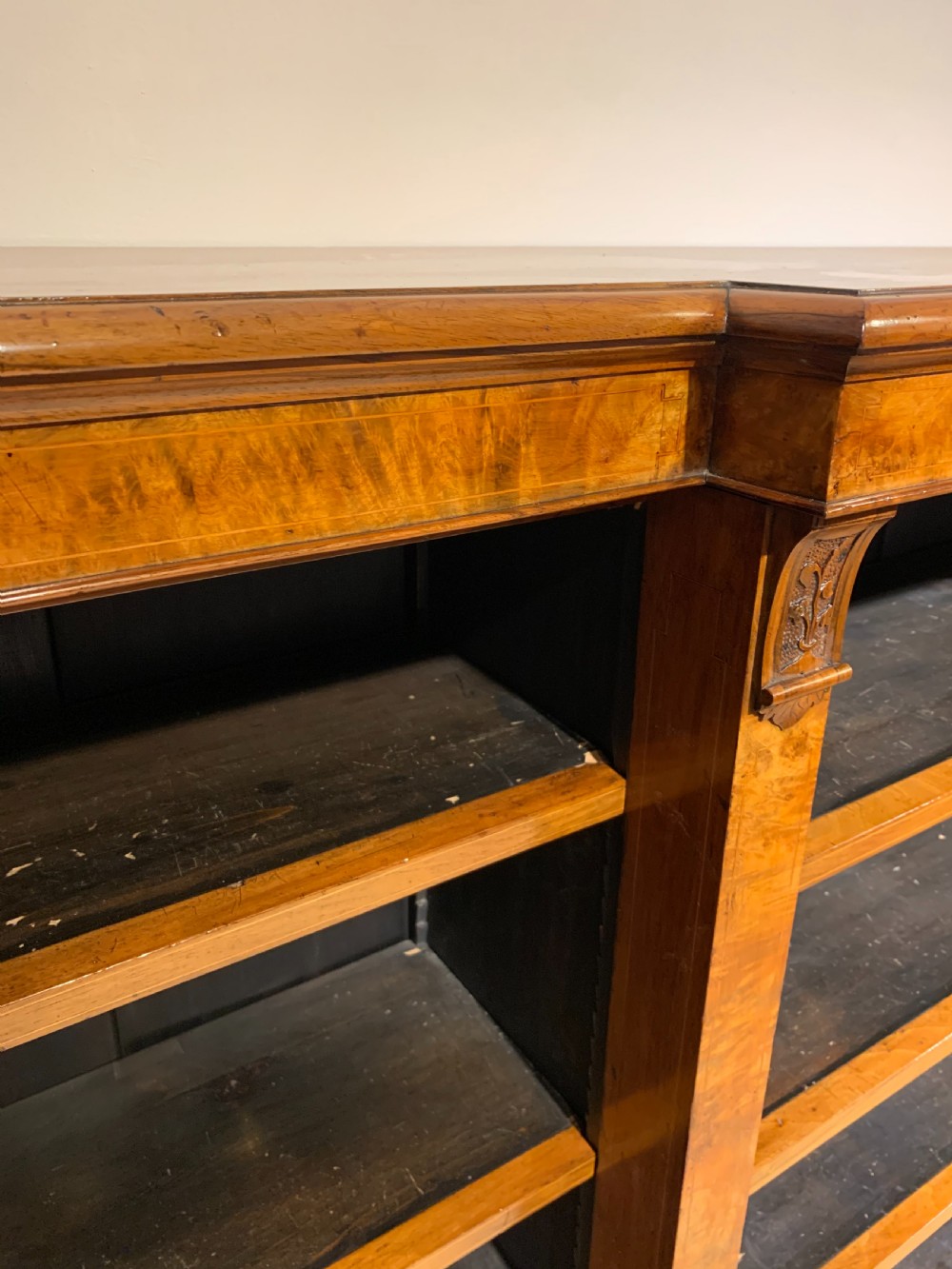 Large Victorian walnut bookcase  View VI