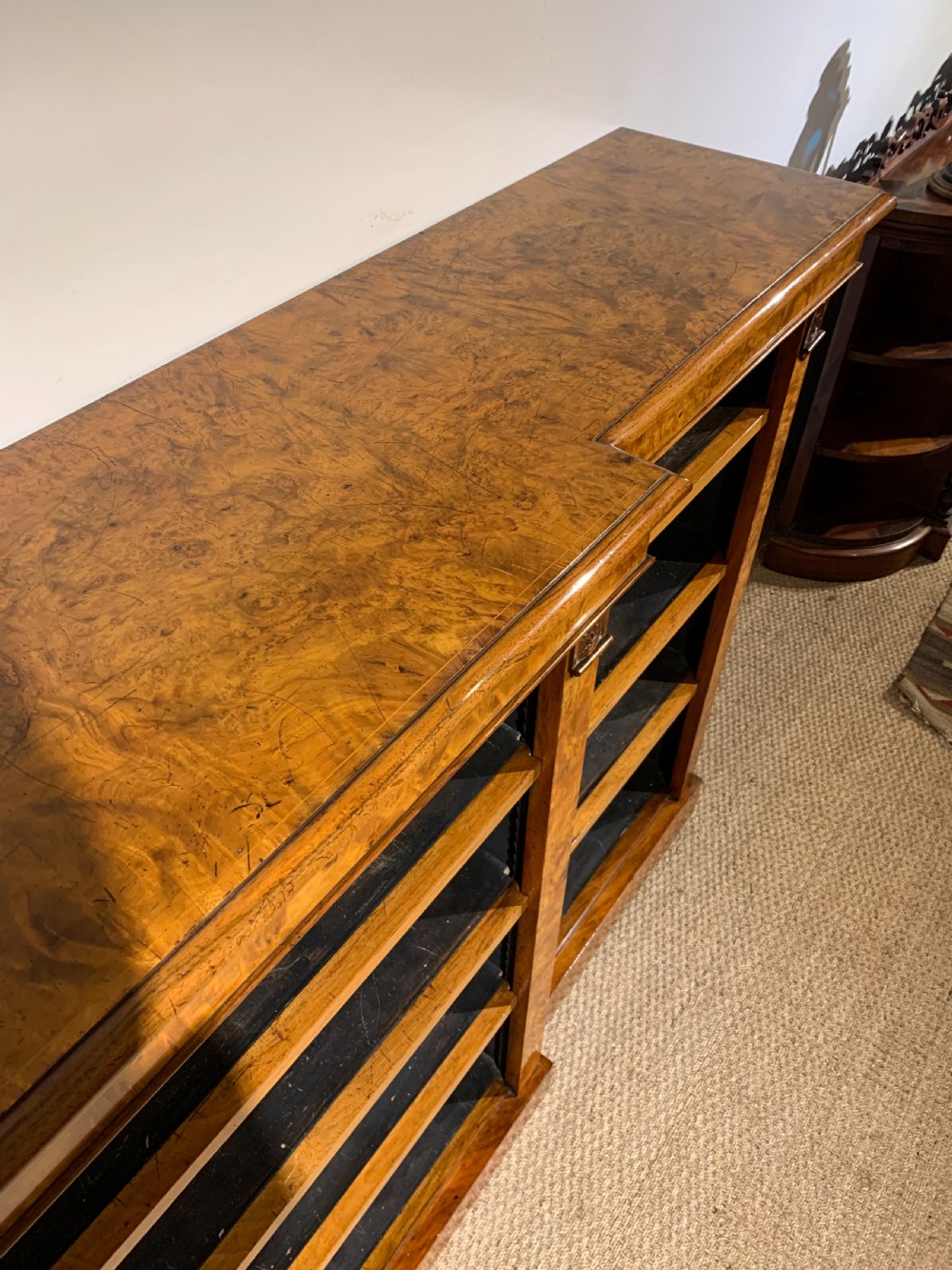 Large Victorian walnut bookcase  View IX