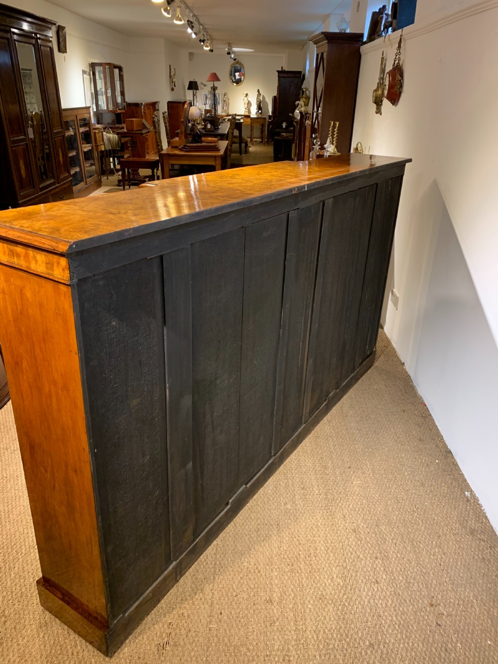Large Victorian walnut bookcase  View X