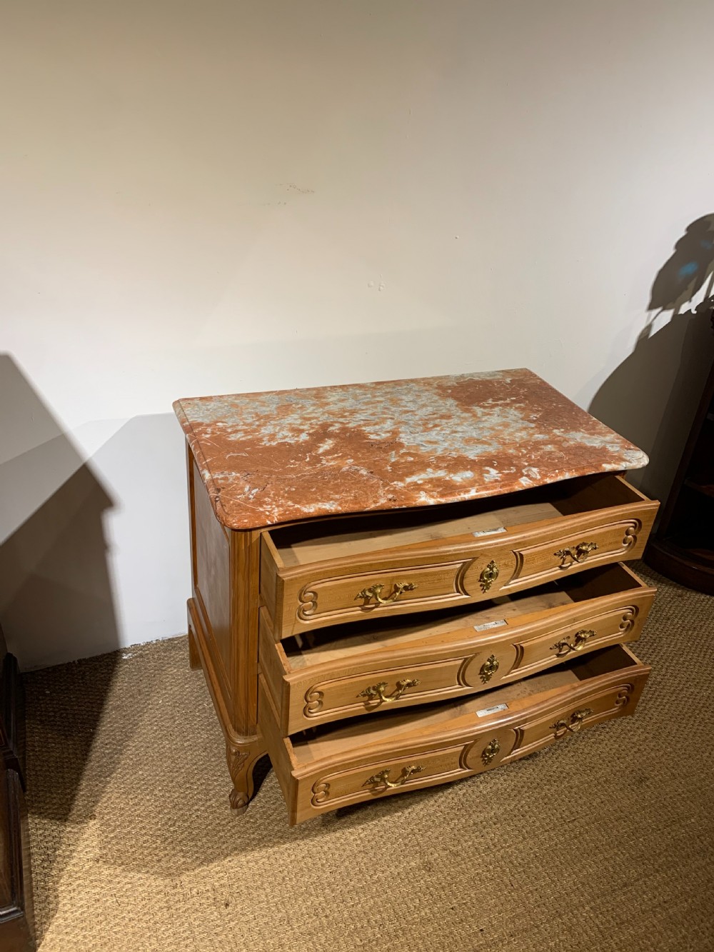 Small marble topped cherry wood commode  View IV