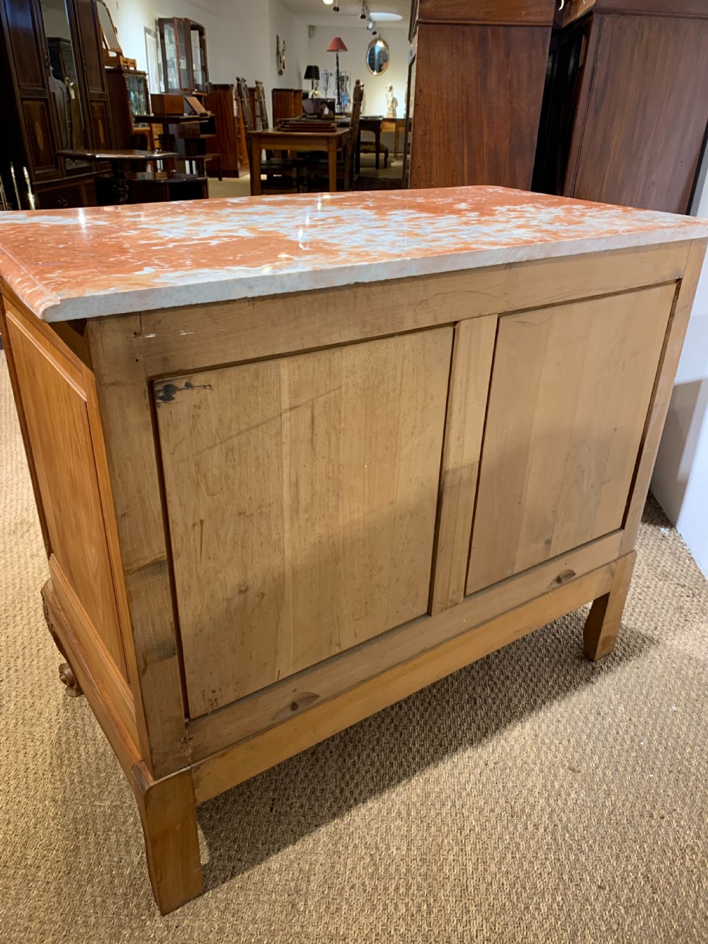 Small marble topped cherry wood commode  View VII