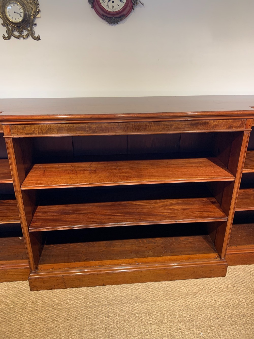 Large Victorian mahogany breakfront bookcase  View III
