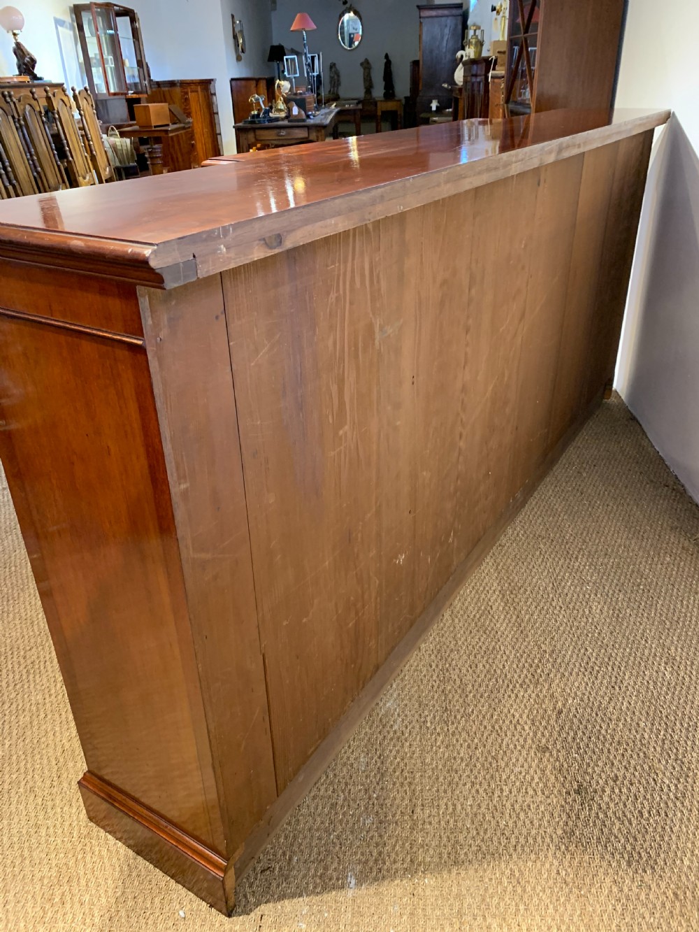 Large Victorian mahogany breakfront bookcase  View VII
