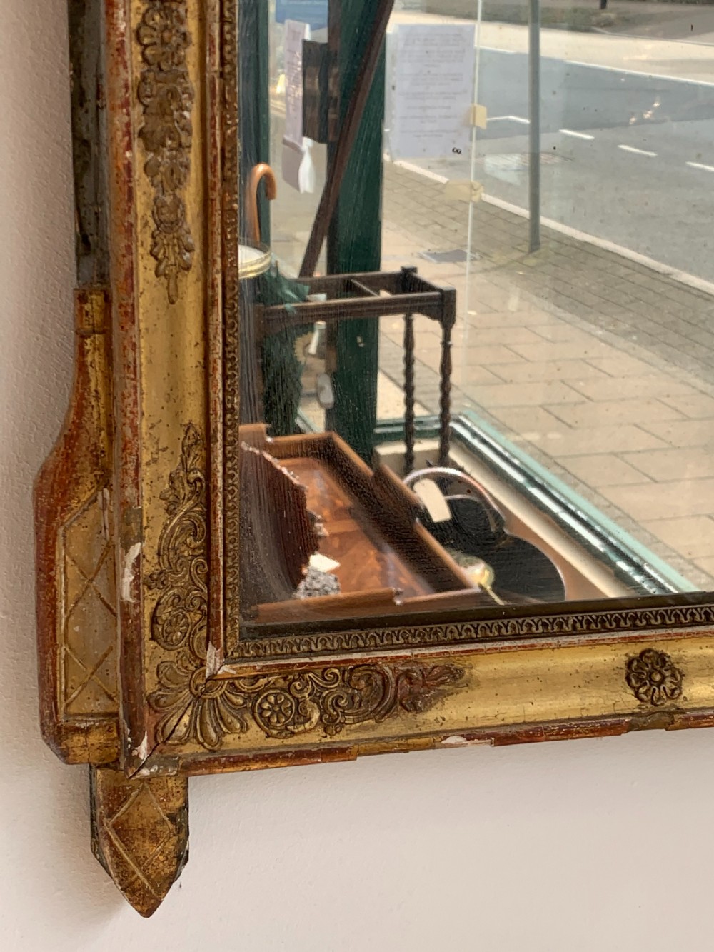 Small 19th century gilt mirror  View V