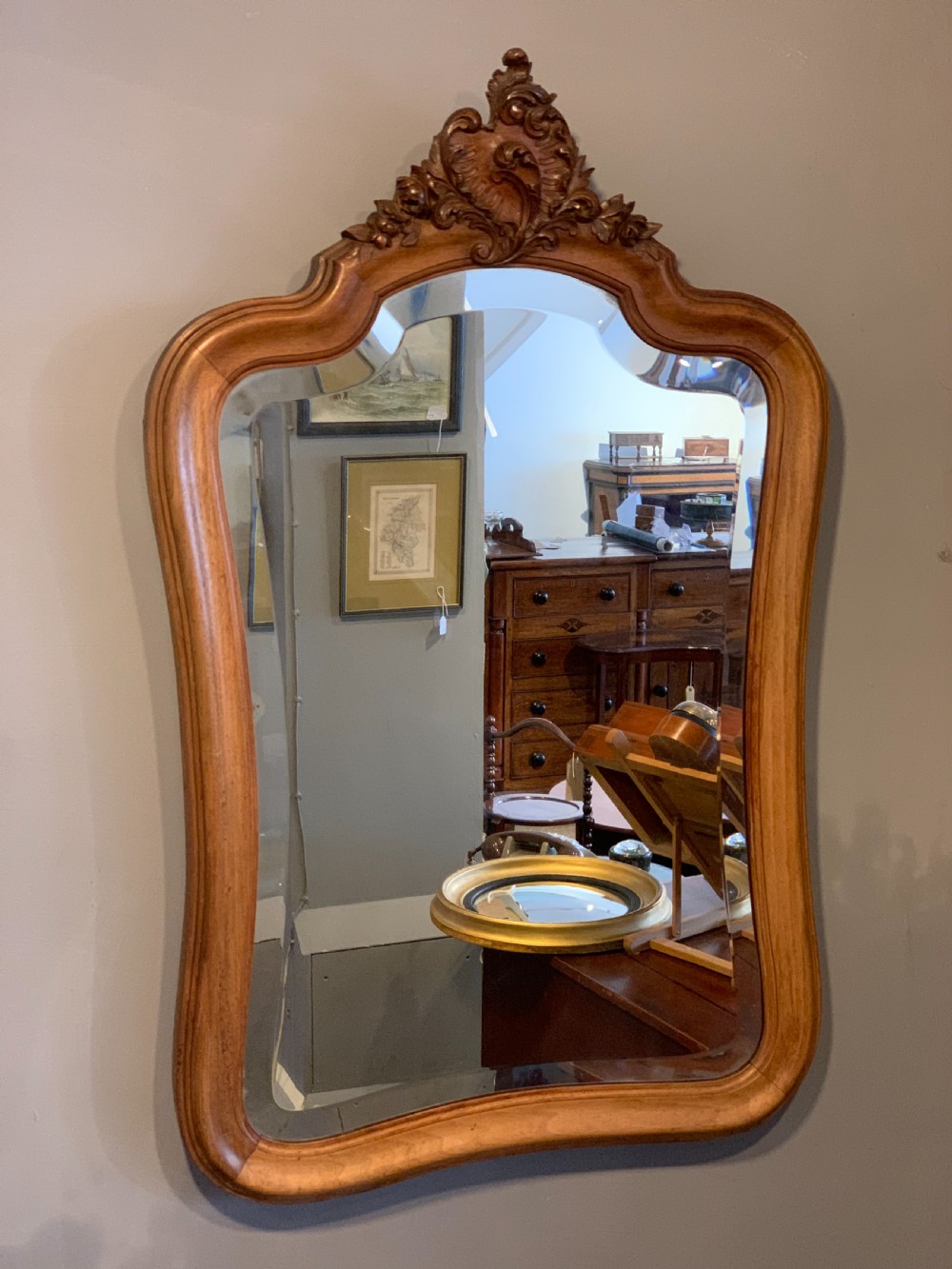 Louis XV walnut wall mirror 