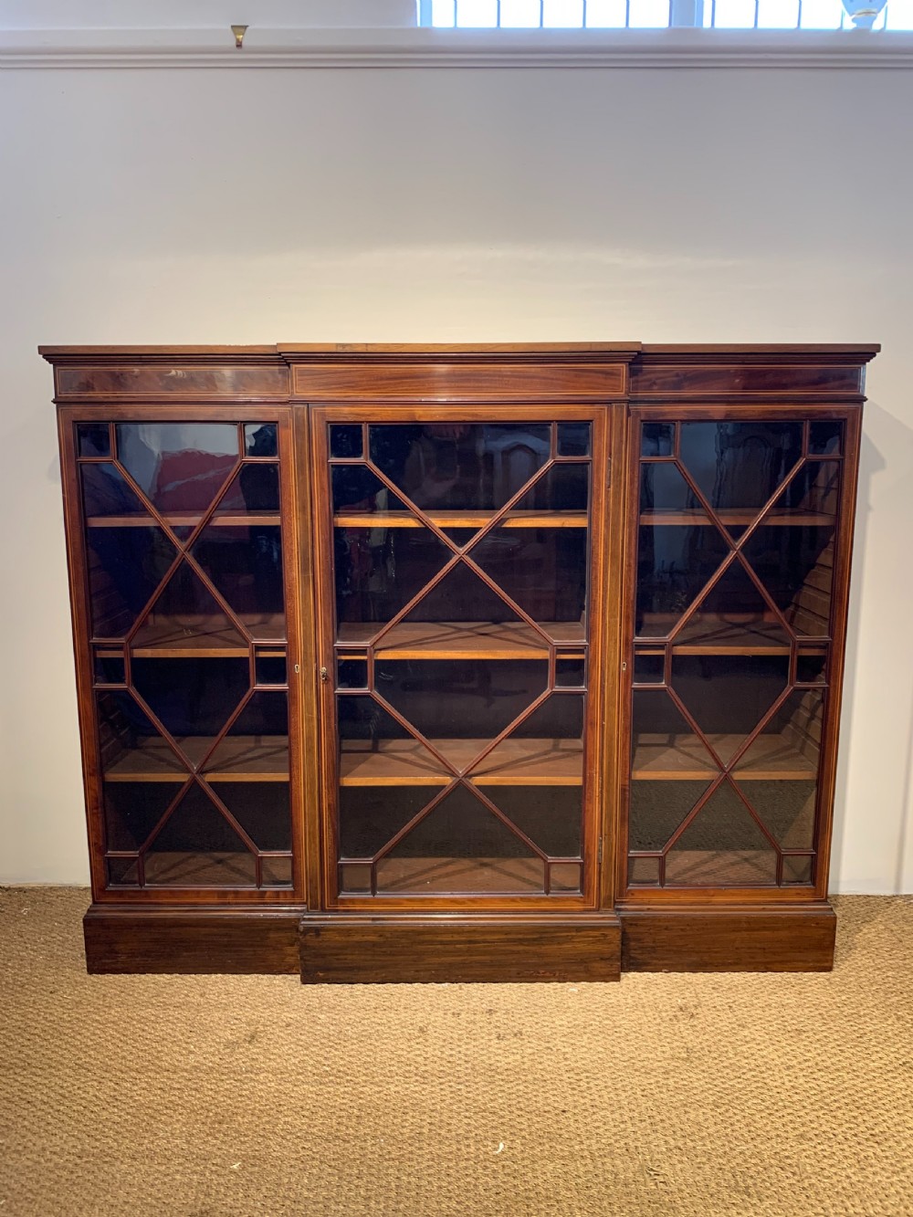 Edwardian breakfront bookcase 