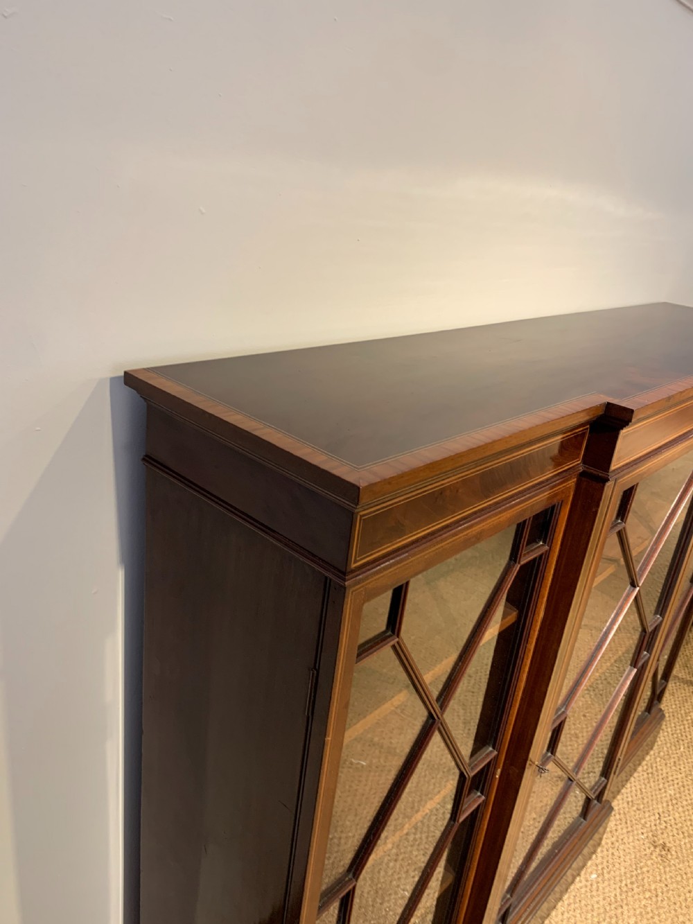 Edwardian breakfront bookcase  View III