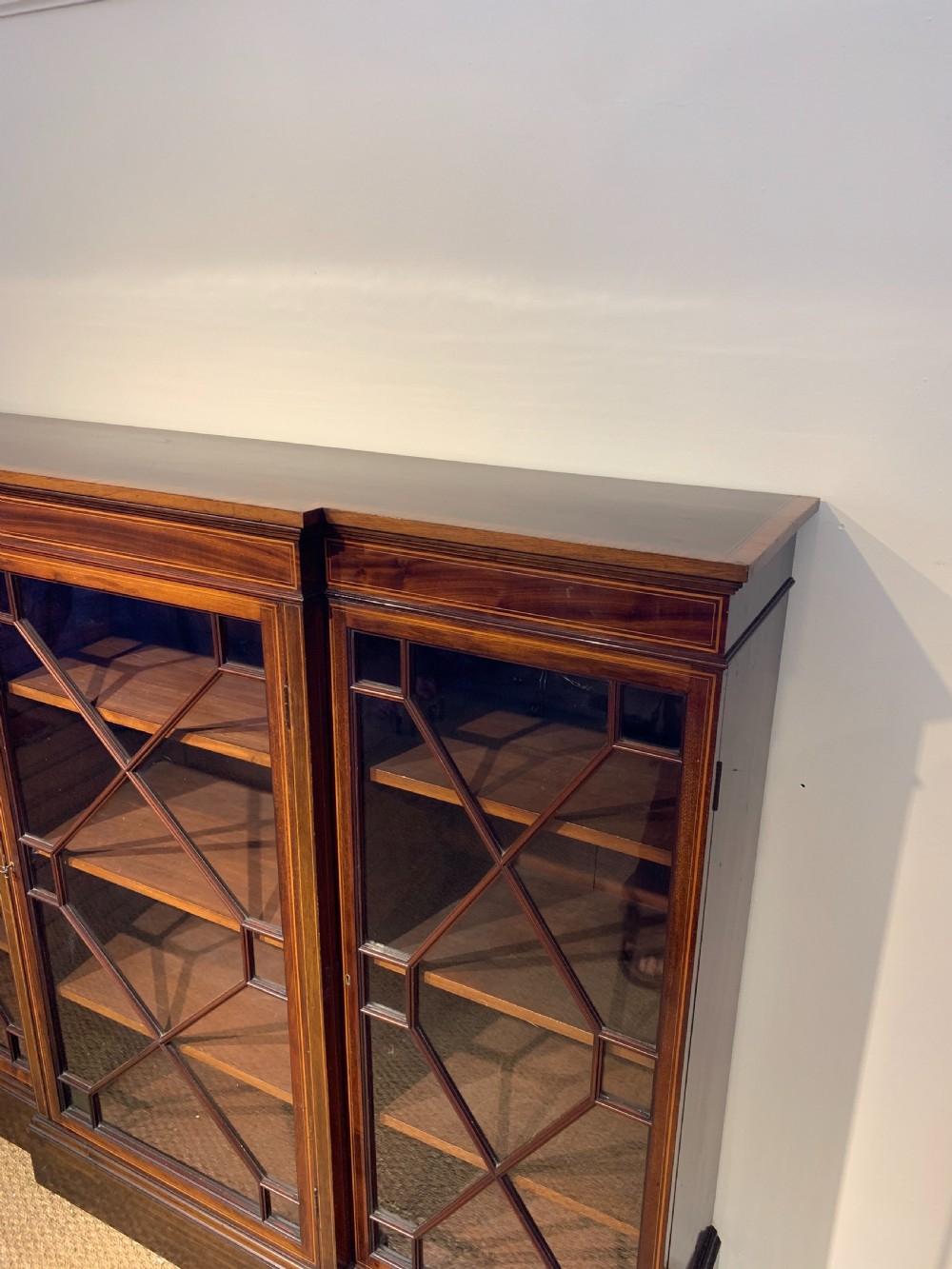 Edwardian breakfront bookcase  View V
