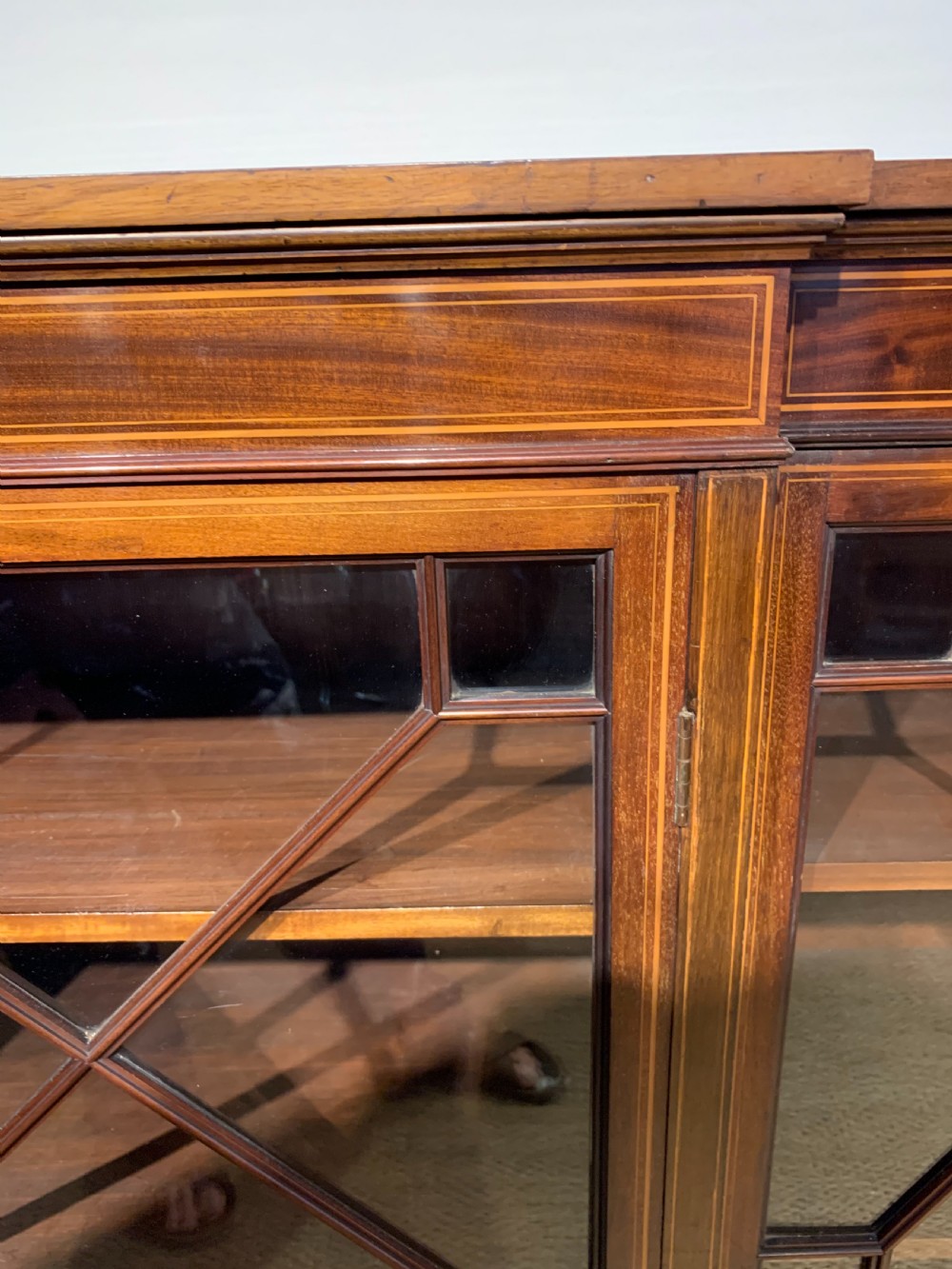 Edwardian breakfront bookcase  View IX