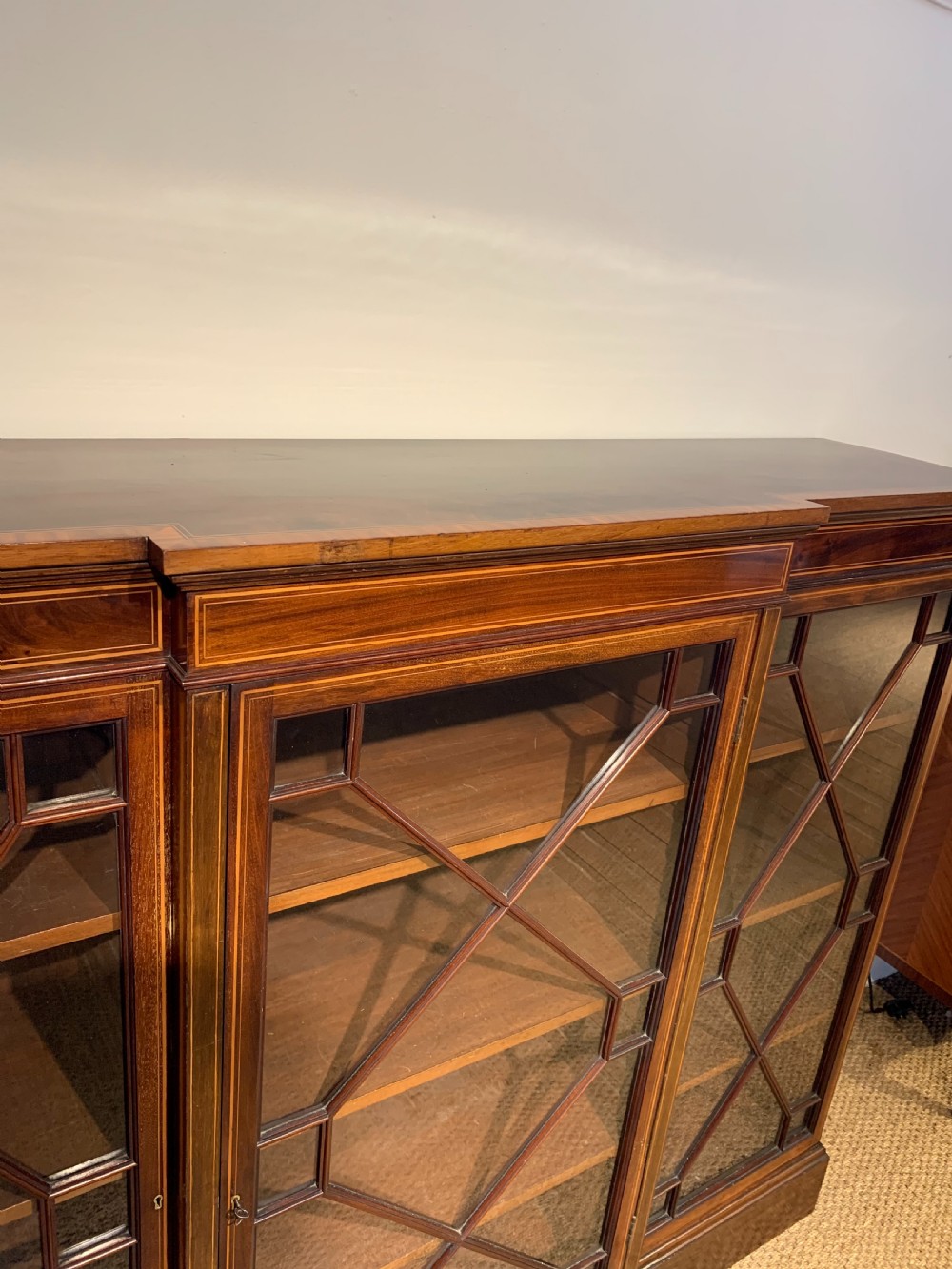 Edwardian breakfront bookcase  View X