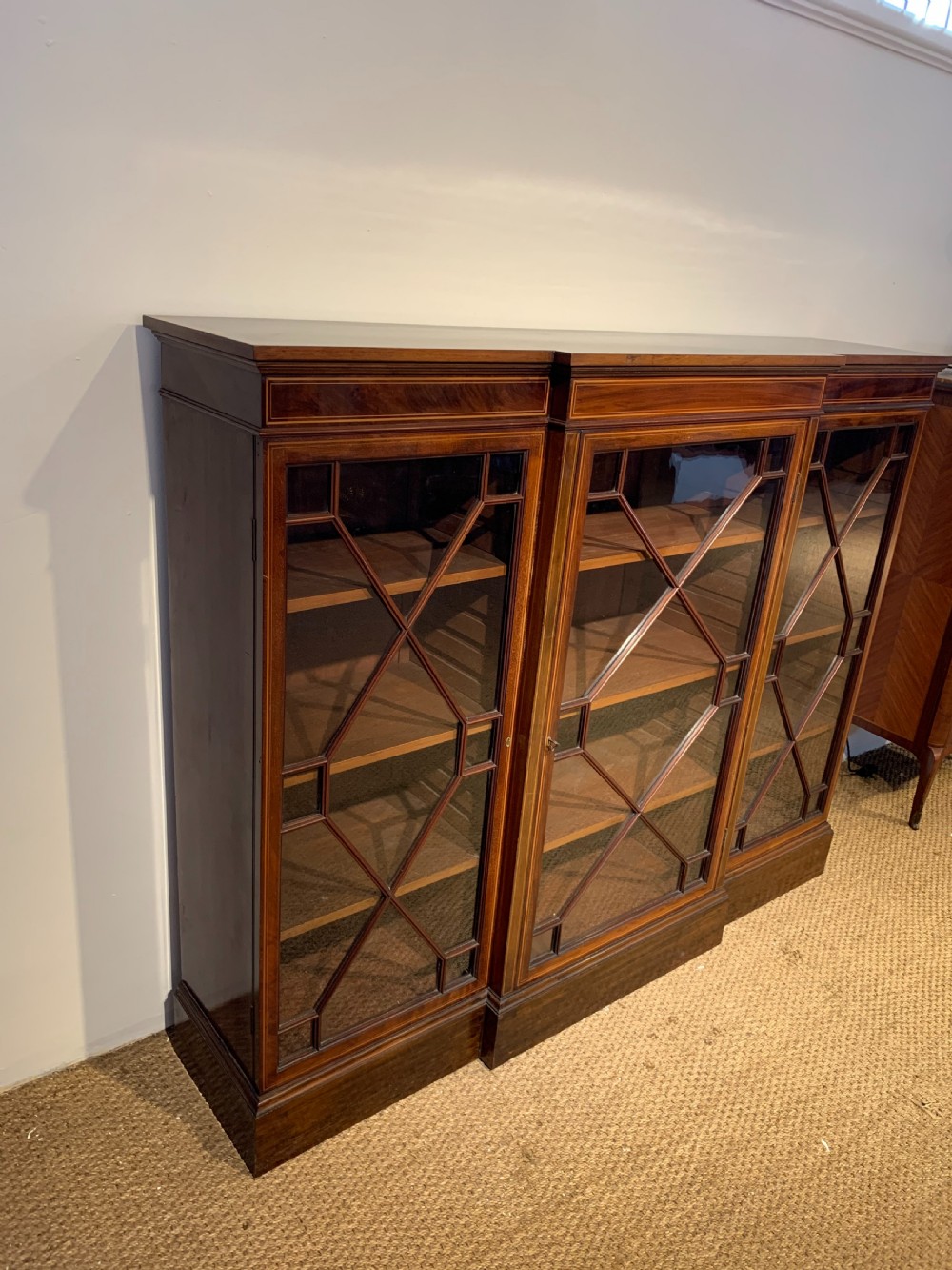 Edwardian breakfront bookcase  View XIII