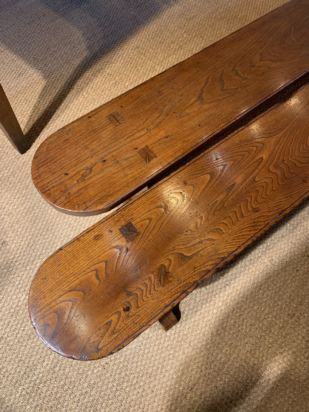 Pair of Elm benches  View IV