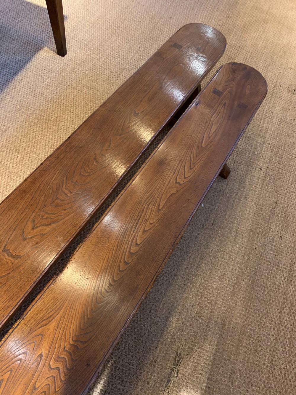 Pair of Elm benches  View V