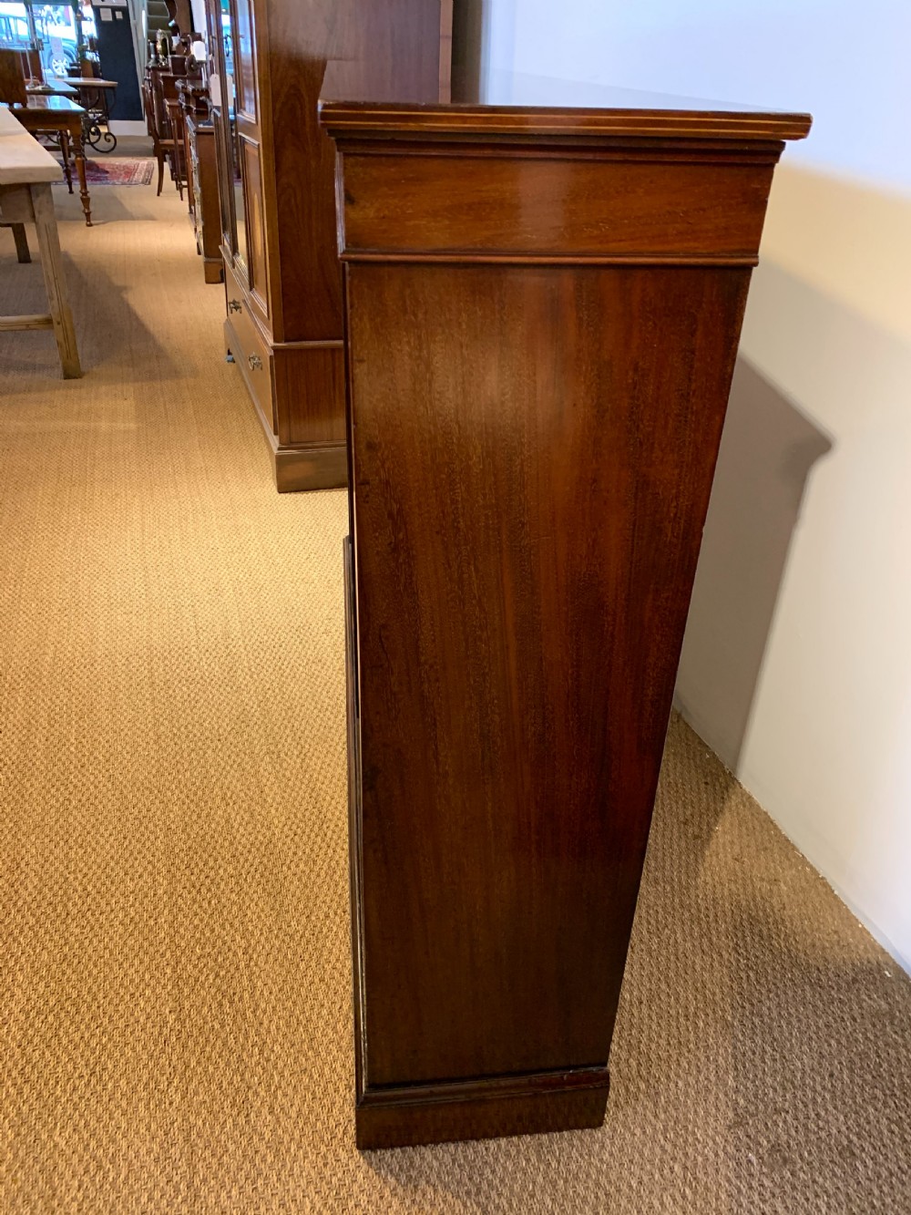 Edwardian inlaid open bookcase  View VII