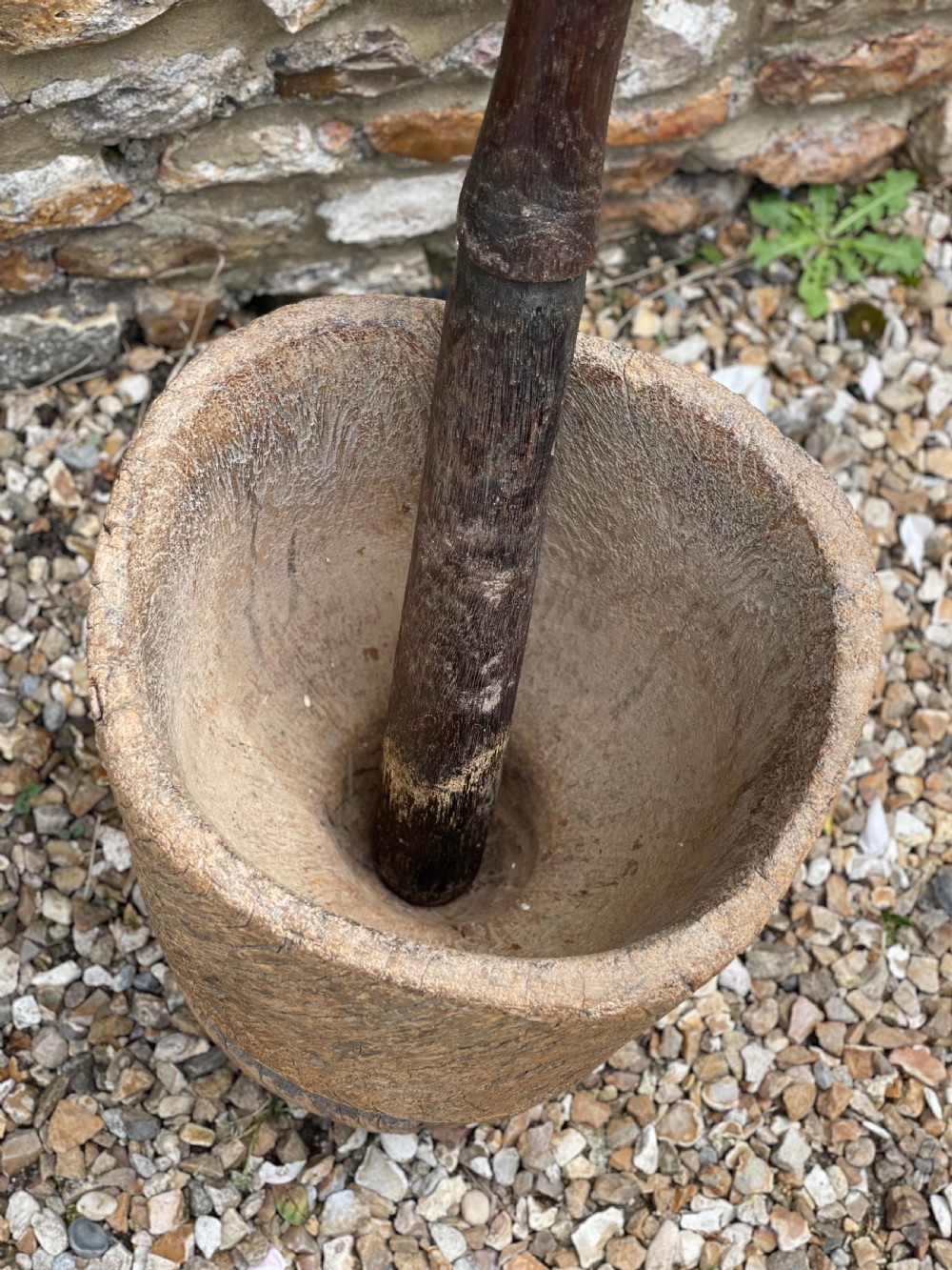 African pestle and mortar  View IV