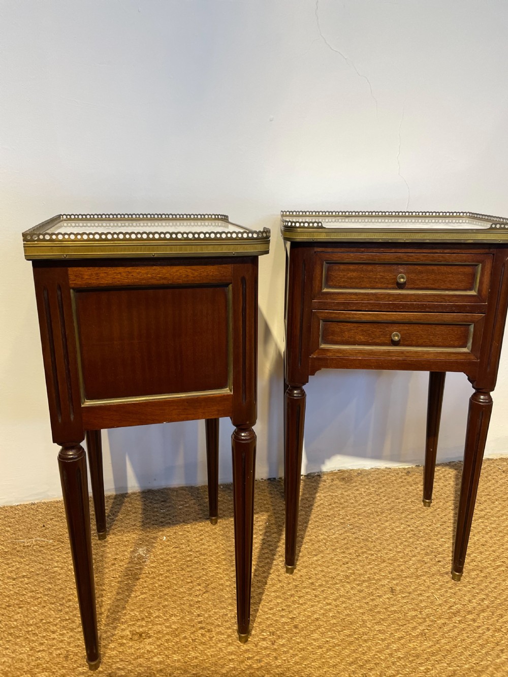 Neat pair of mahogany bedside cabinets  View II