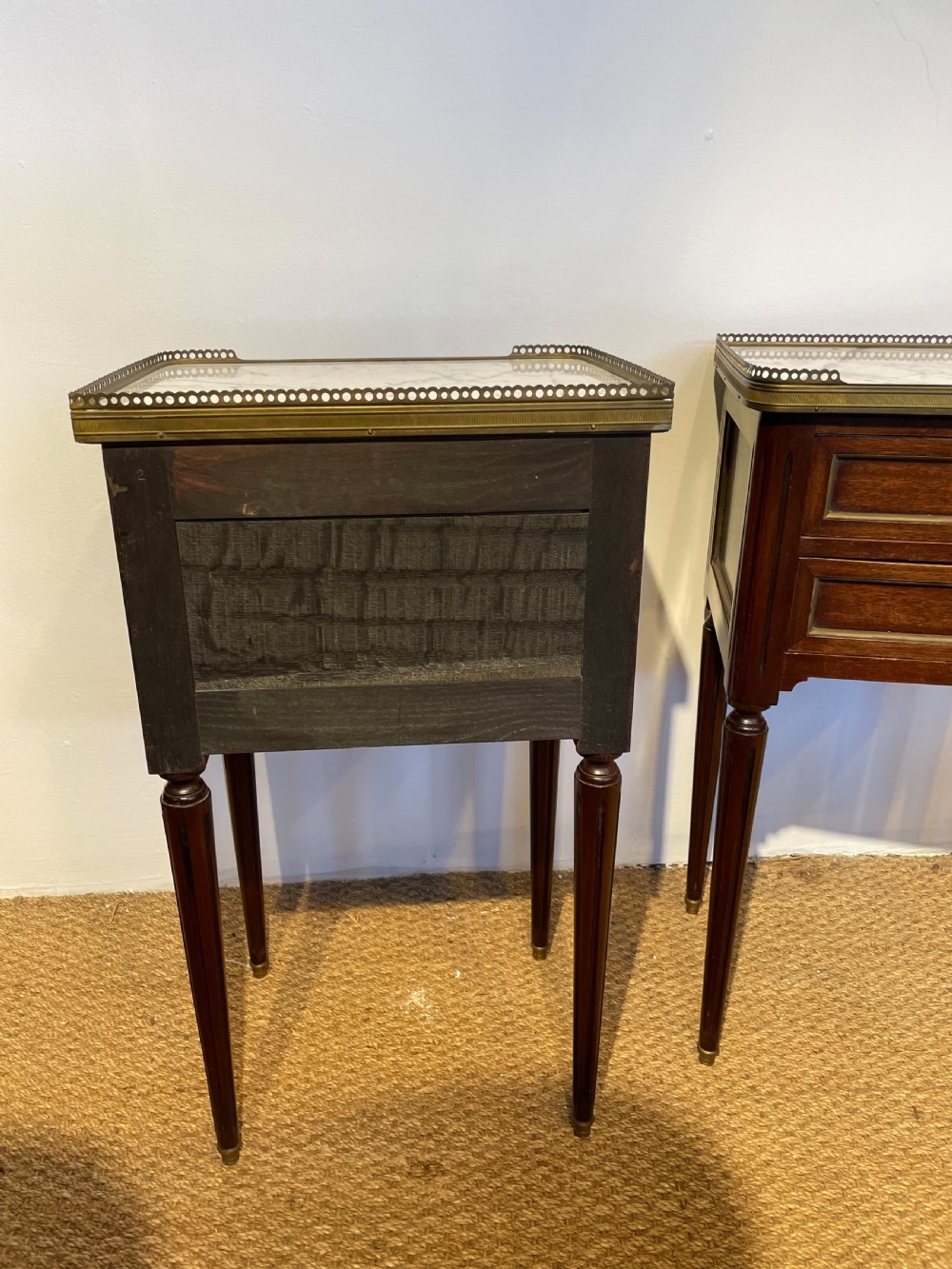 Neat pair of mahogany bedside cabinets  View III