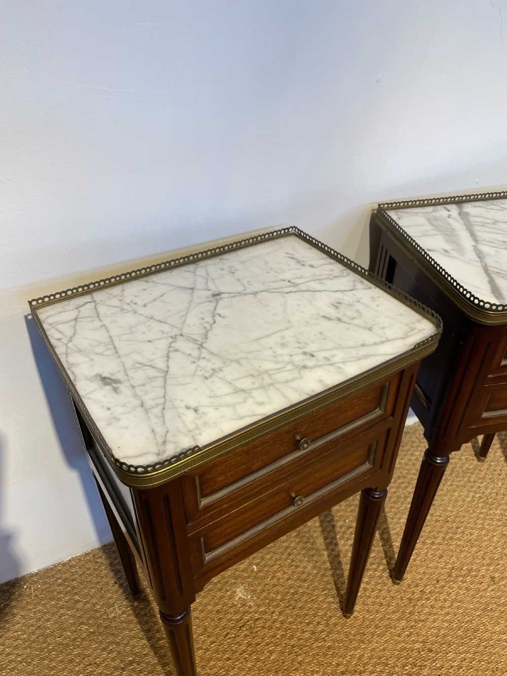 Neat pair of mahogany bedside cabinets  View V