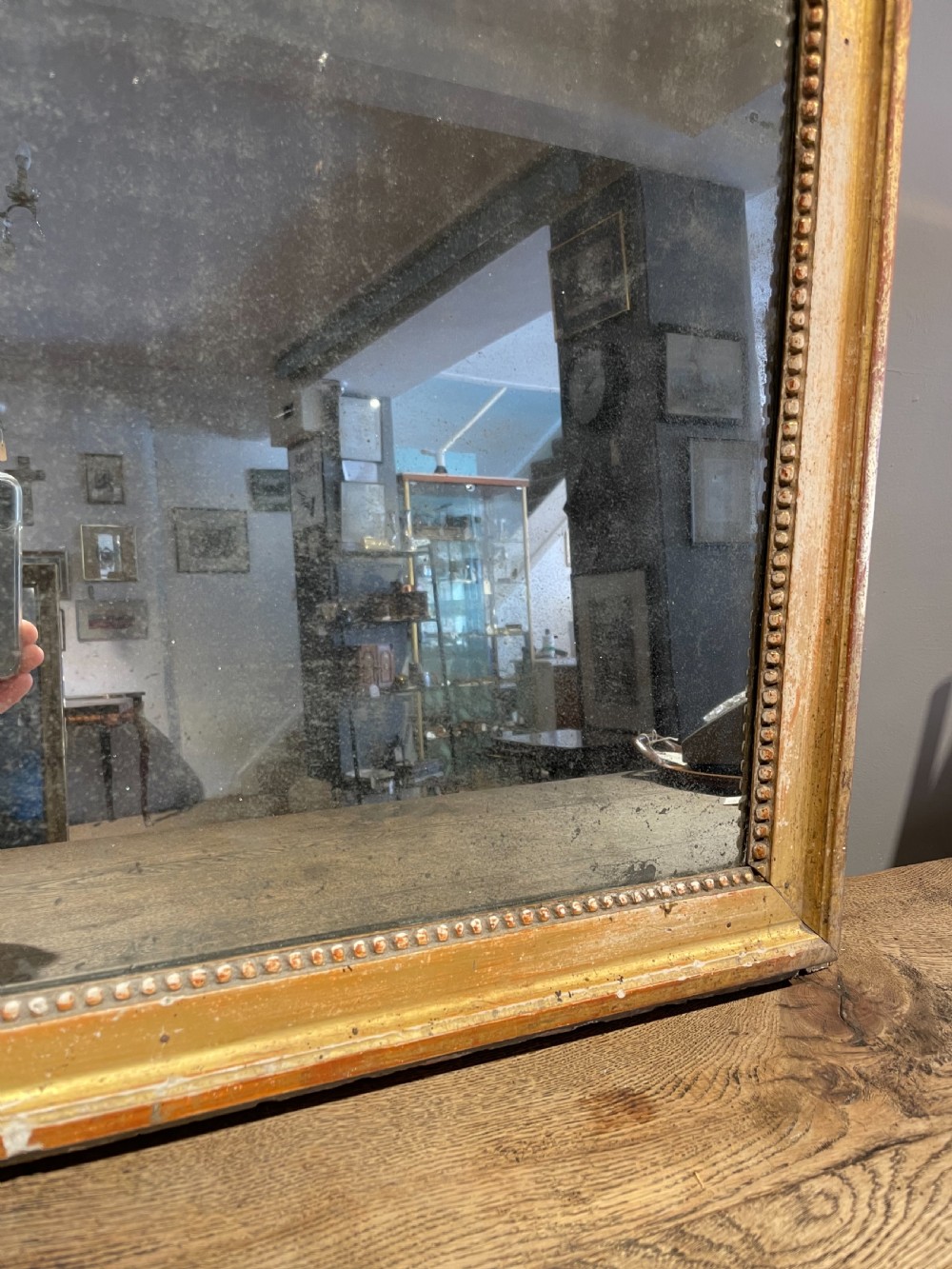 Antique gilt mirror 30.5 x 38  View IV