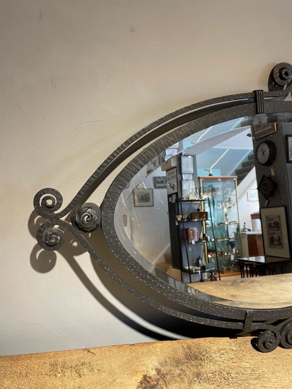 Art Deco wrought iron mirror  View II