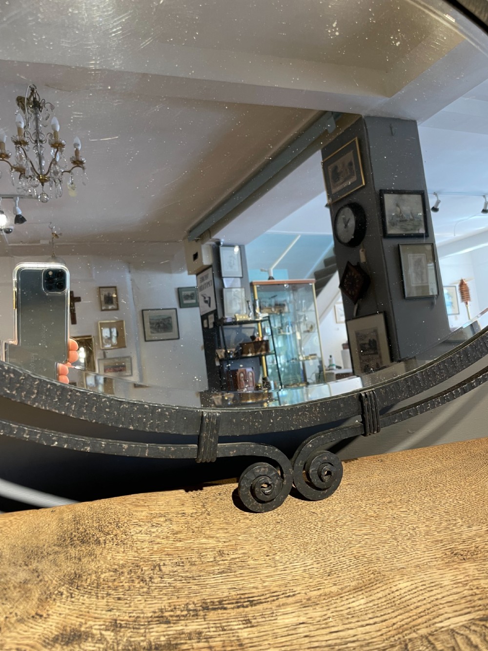Art Deco wrought iron mirror  View V