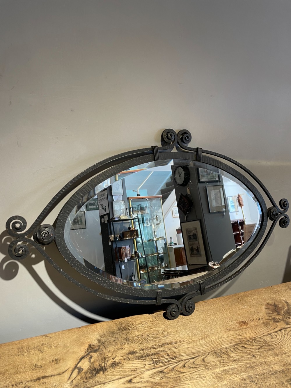 Art Deco wrought iron mirror  View VI