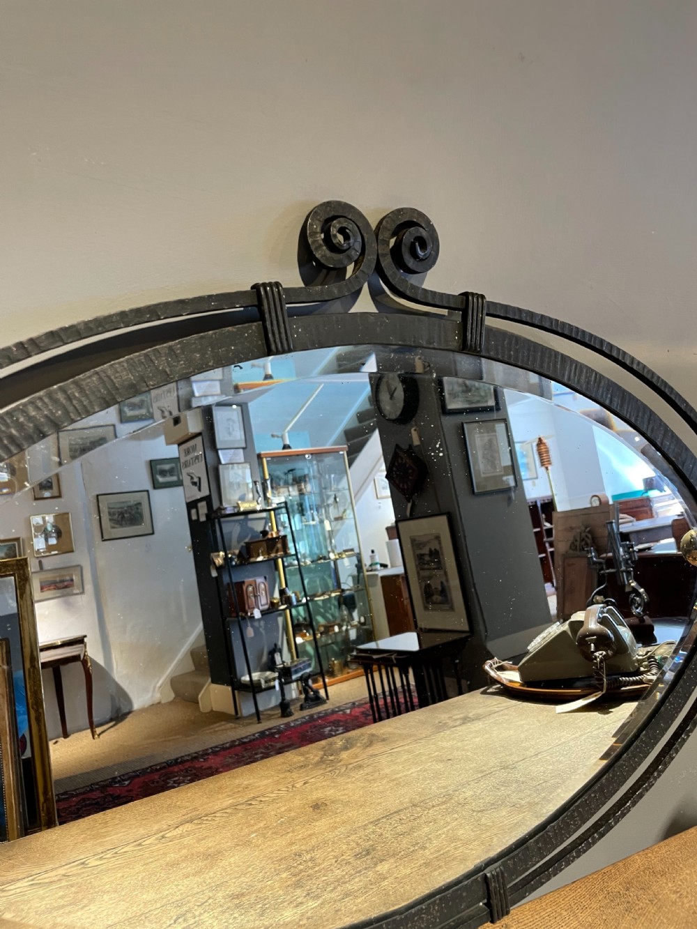 Art Deco wrought iron mirror  View X