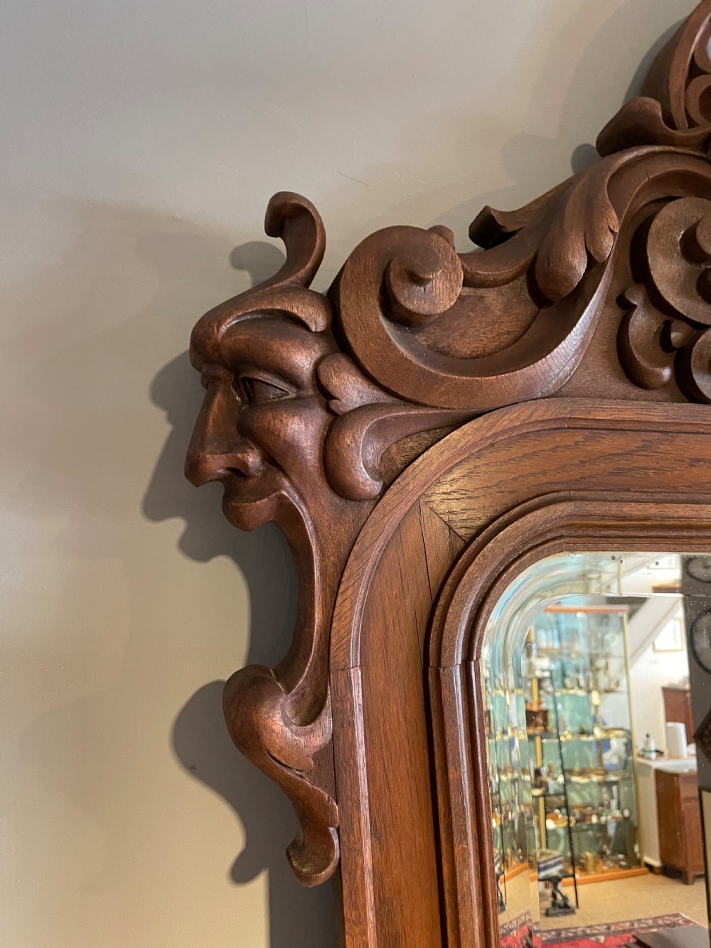 Carved oak mirror  View III